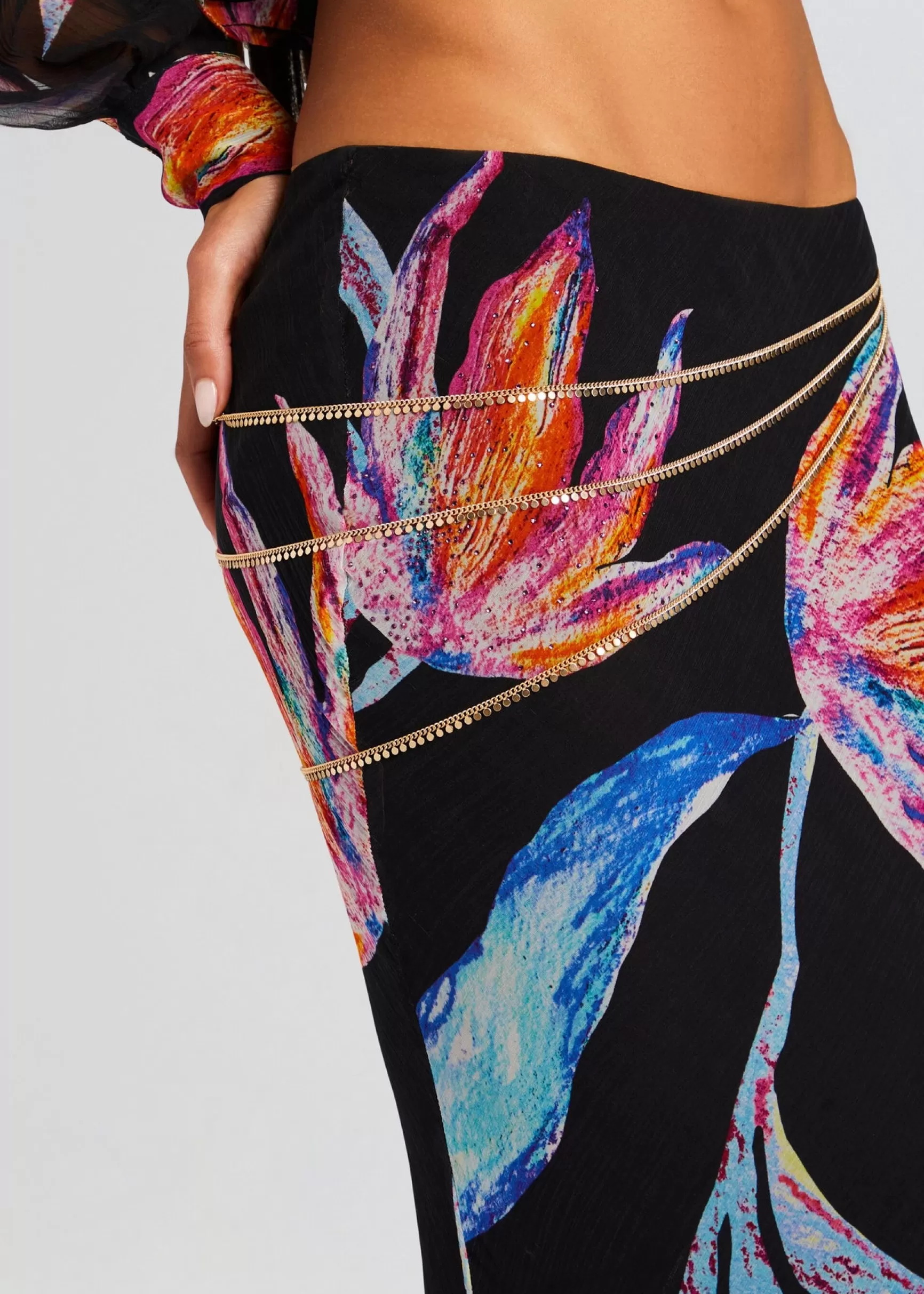 Tropical Hues*Retrofete Margo Maxi Skirt Black