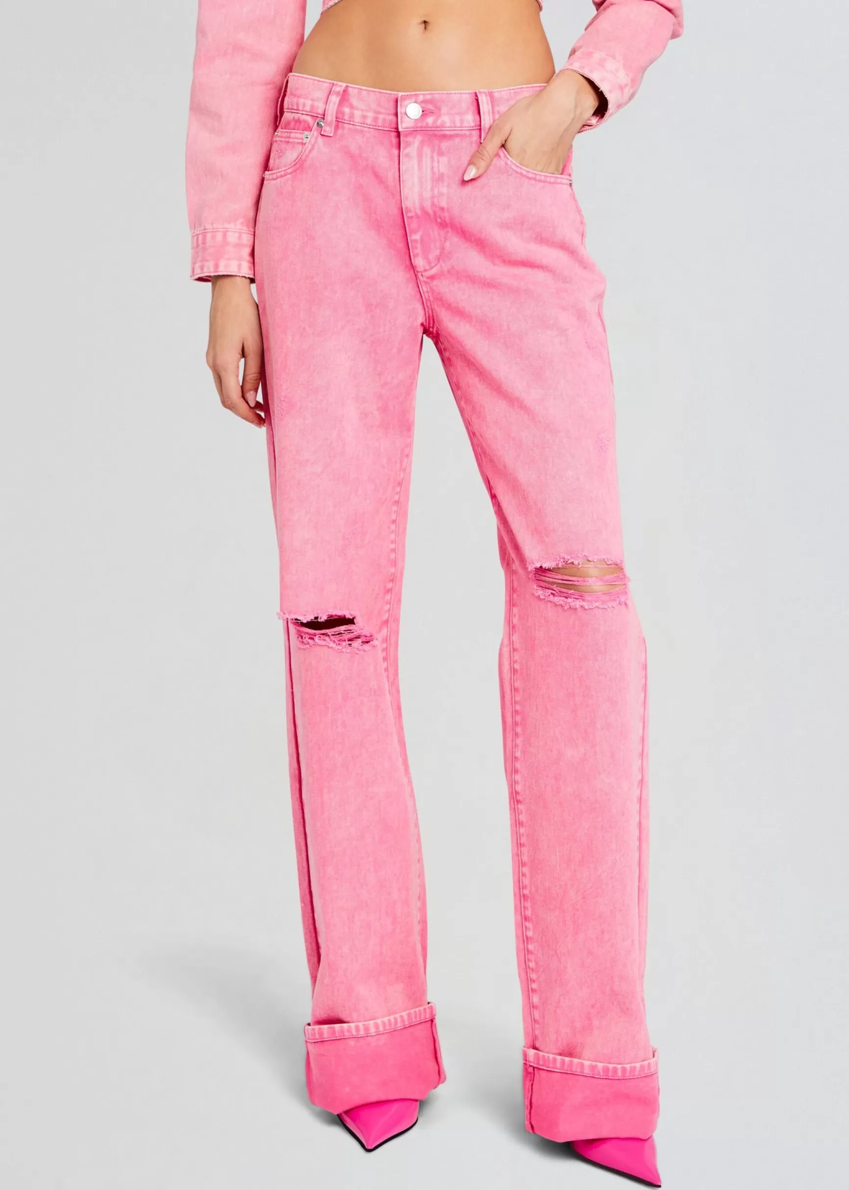 Denim*Retrofete Margot Cuffed Boyfriend Jean Malibu Pink