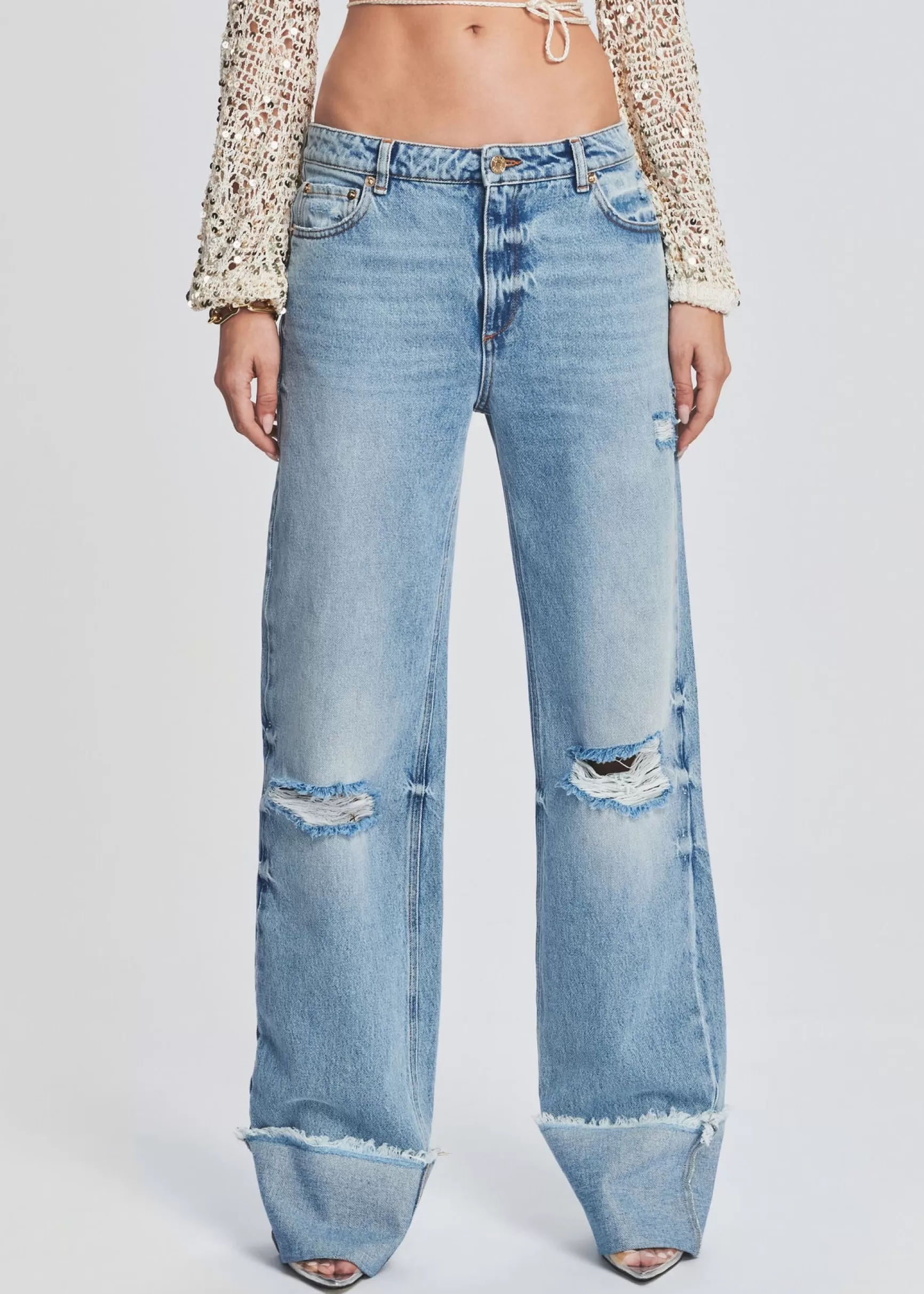Bottoms*Retrofete Margot Cuffed Boyfriend Jean Coastline