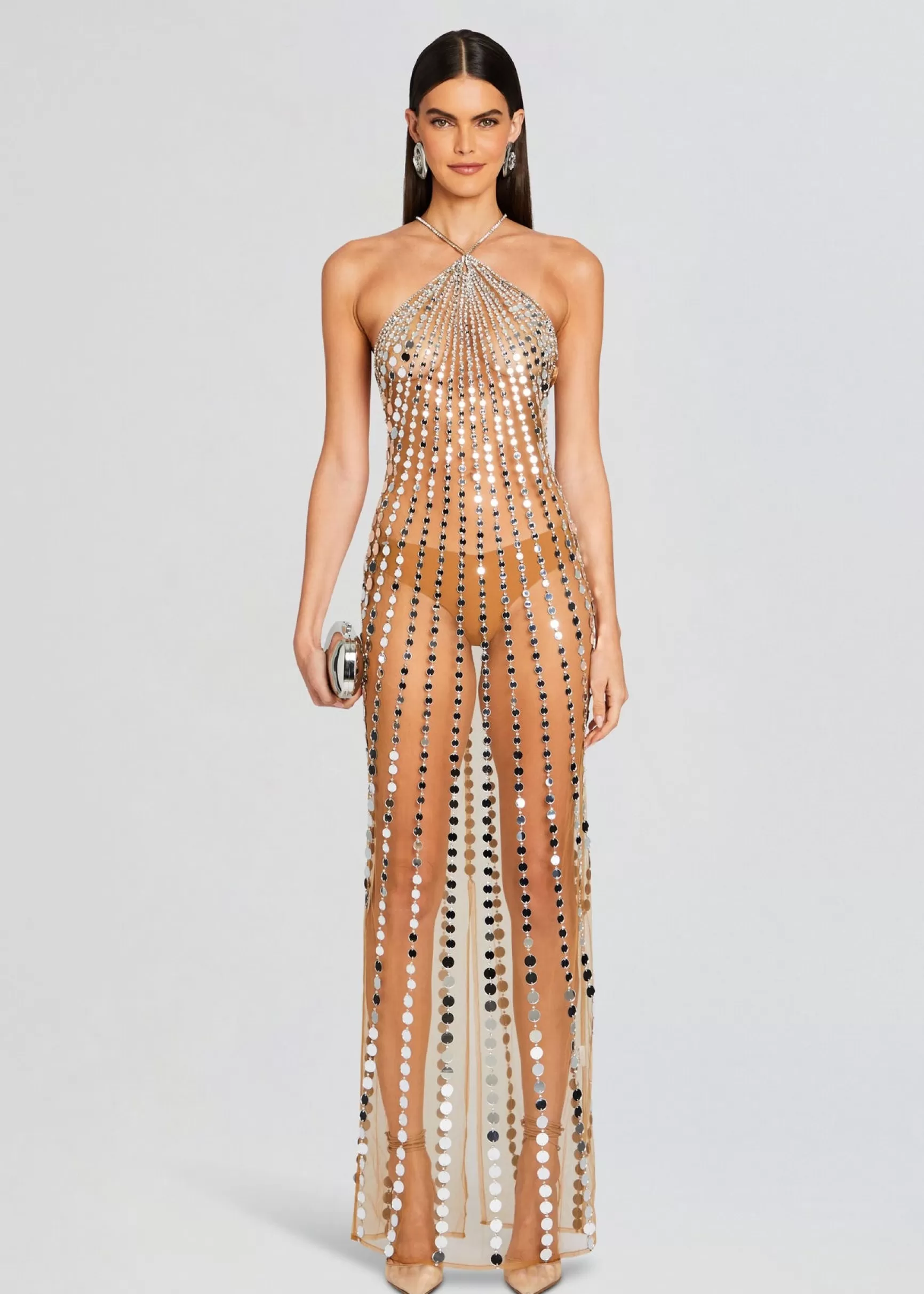 Sheer Bliss*Retrofete Maris Embellished Dress Tannin