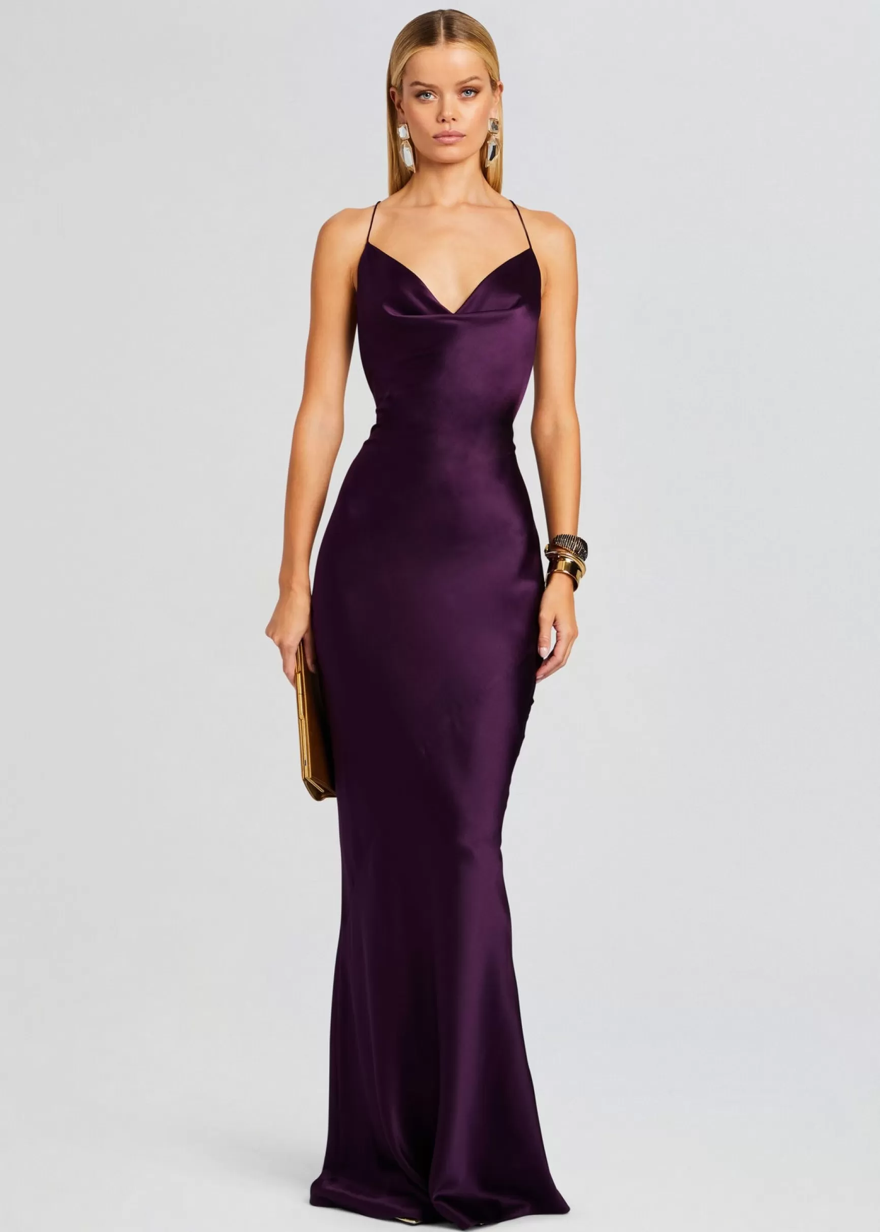Maxi*Retrofete Massimo Silk Gown Eggplant