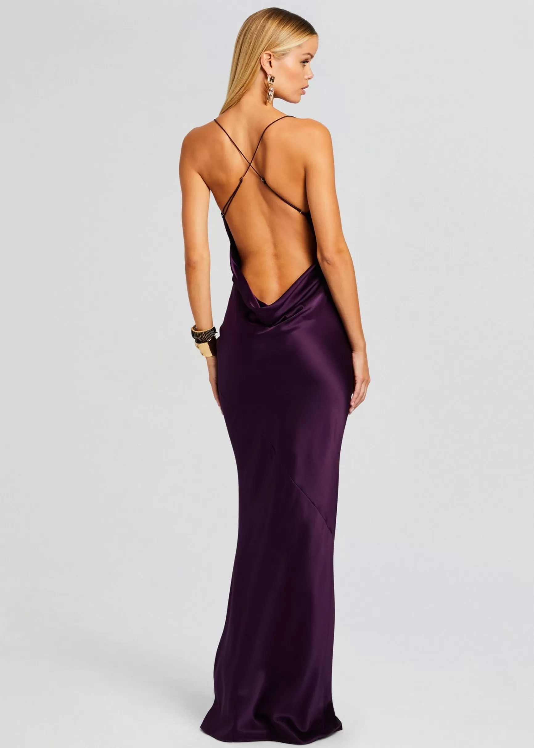 Maxi*Retrofete Massimo Silk Gown Eggplant