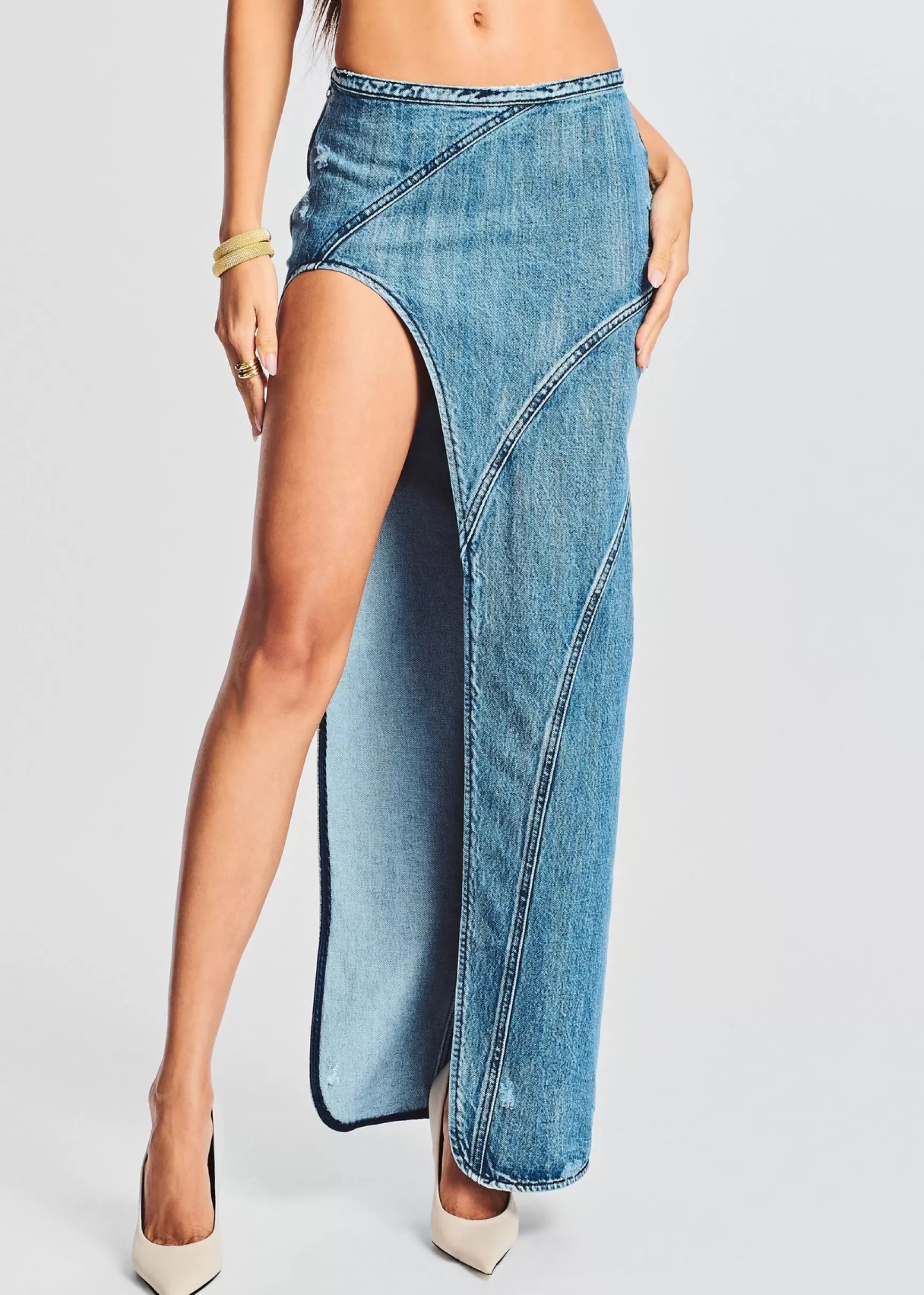 Bottoms*Retrofete Mecha Skirt Sea