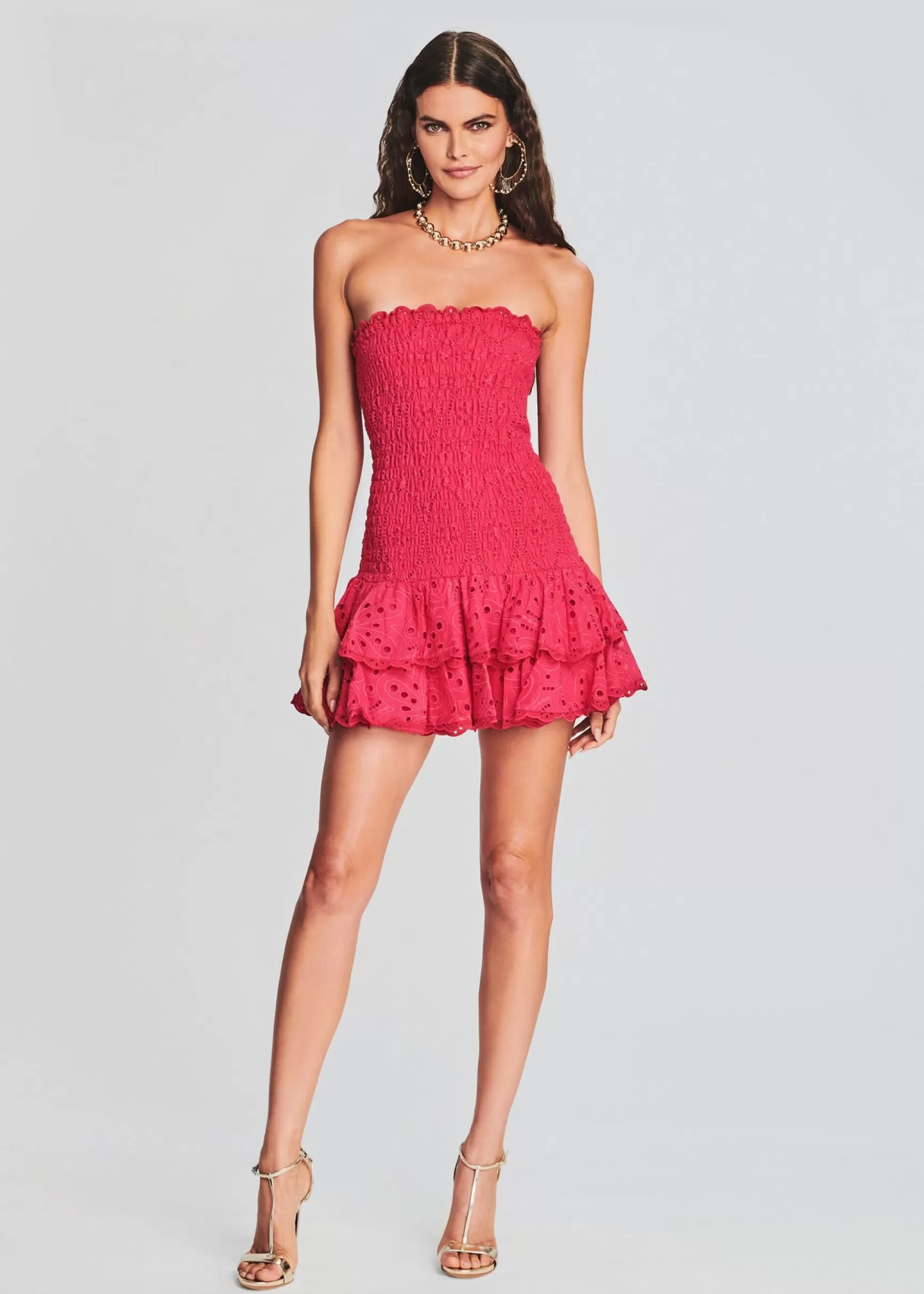Tropical Hues*Retrofete Megan Short Dress Fuchsia Fruition