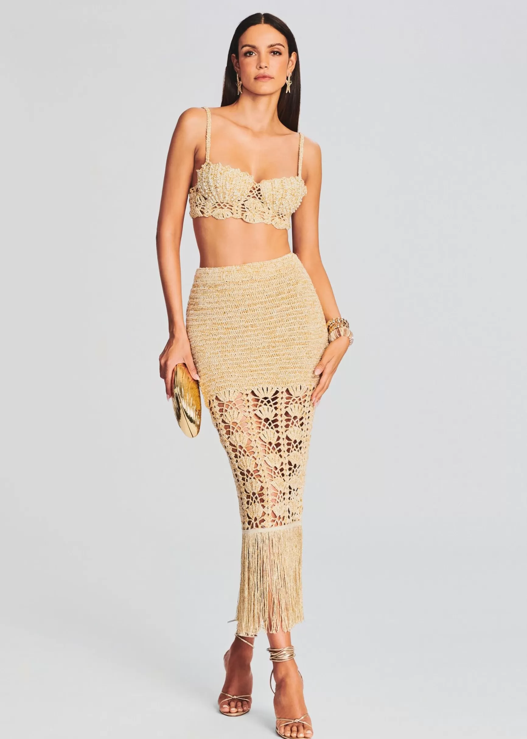 RETROFÊTE*Retrofete Melody Crochet Top Gold