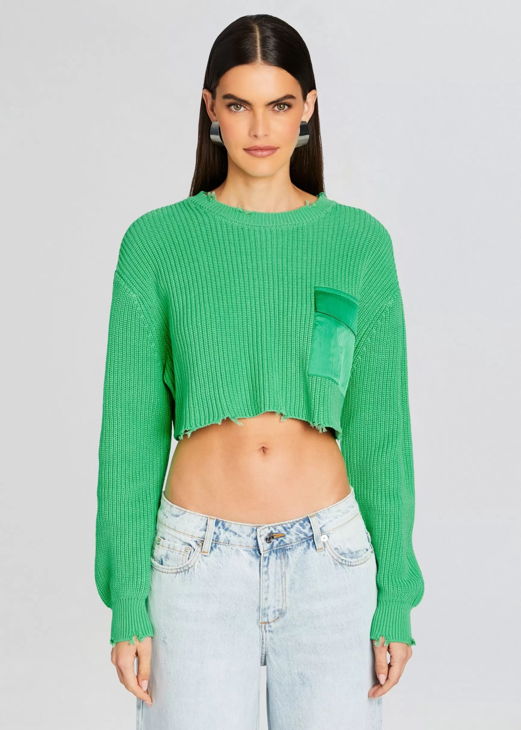 Trending*Retrofete Mid Cropped Devin Sweater Pistachio
