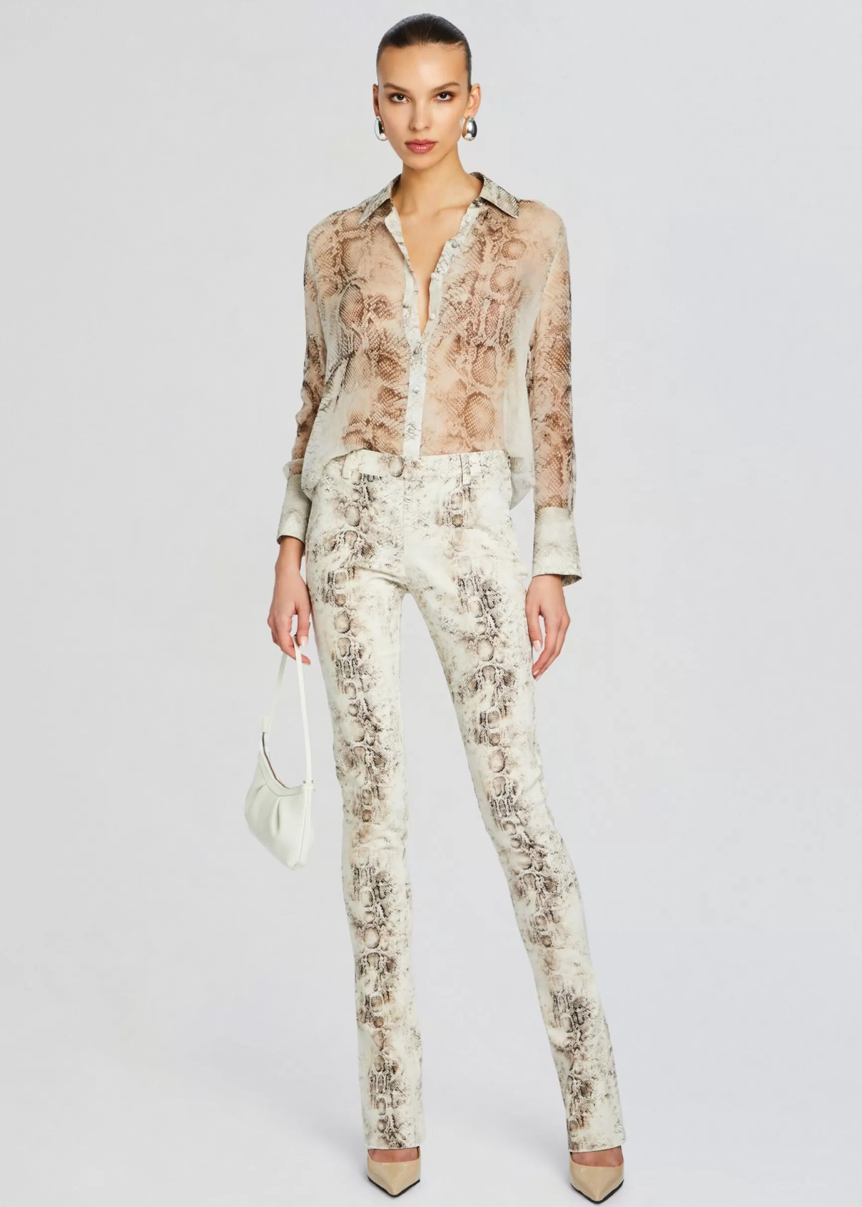 Business Chic*Retrofete Milena Silk Blouse Vintage Snake