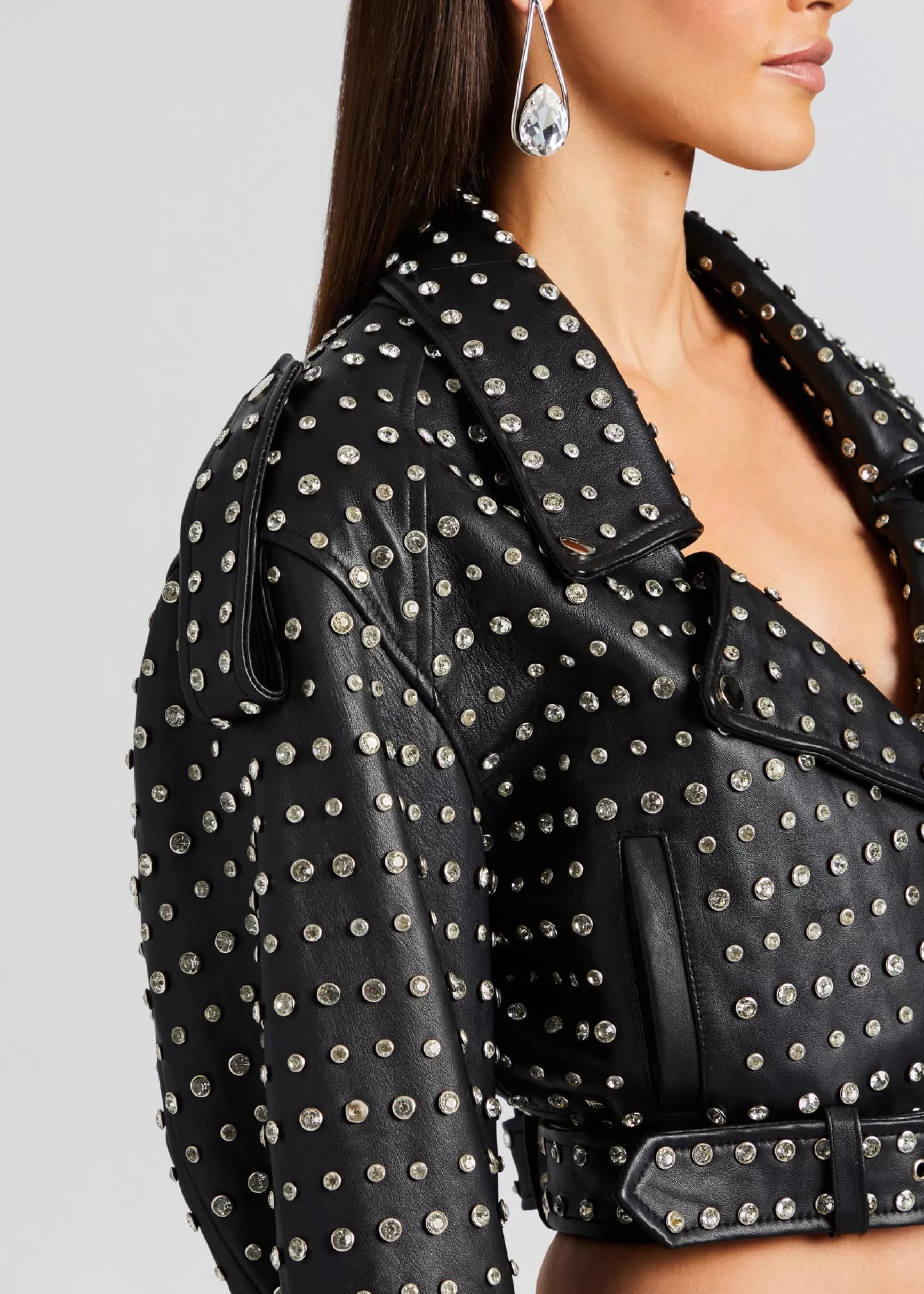 Jackets*Retrofete Mora Embellished Leather Jacket Black