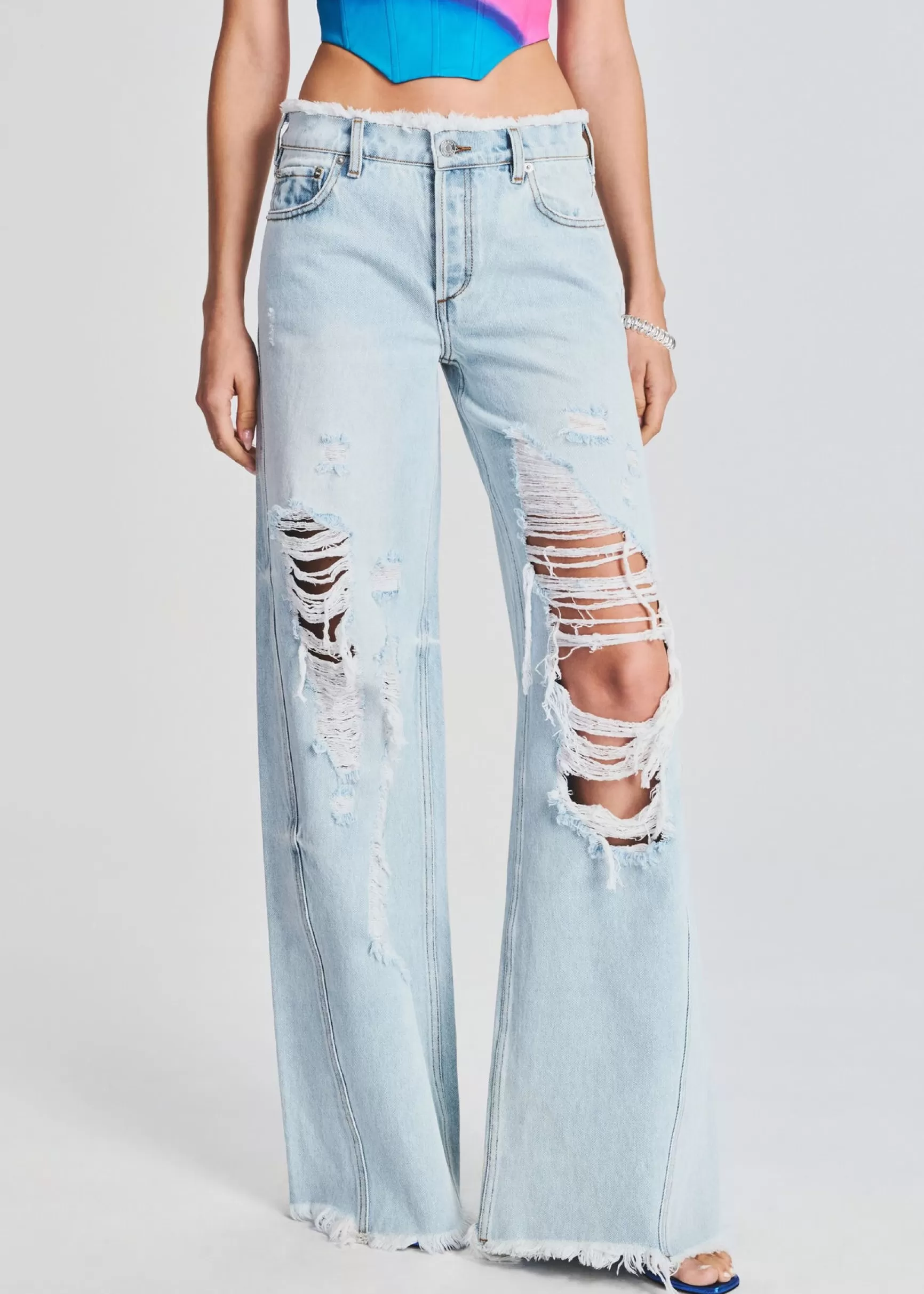 Bottoms*Retrofete Mountain Wide Leg Jean Skylight