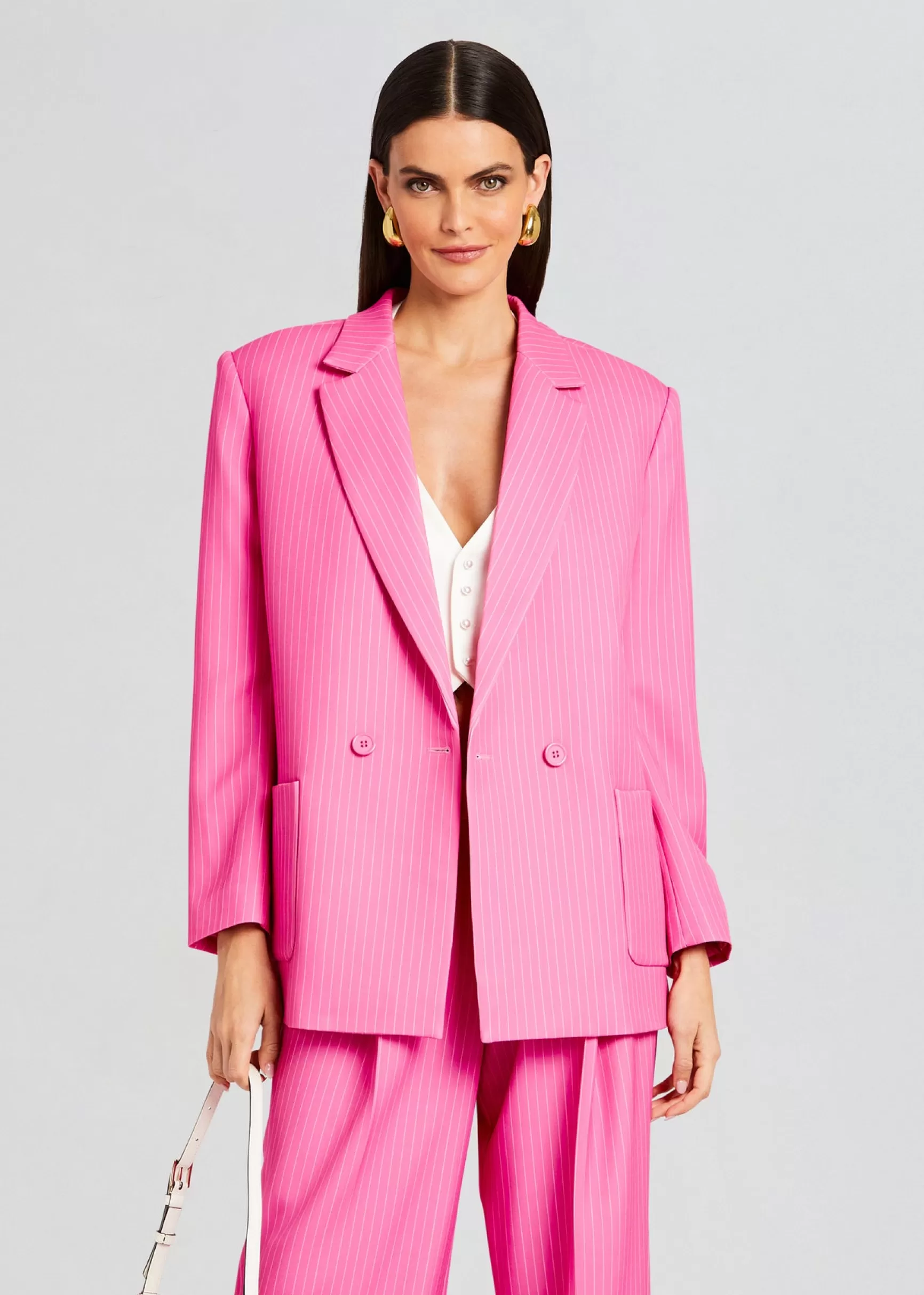 Business Chic*Retrofete Natasha Blazer Pink/White Stripe