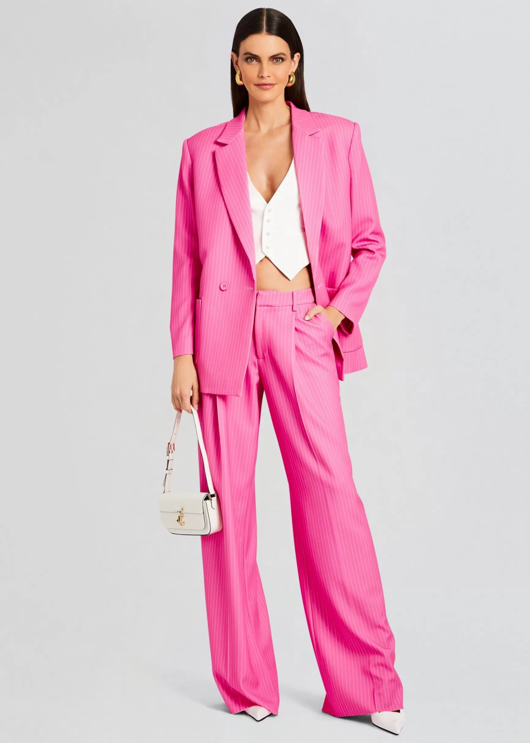 Business Chic*Retrofete Natasha Blazer Pink/White Stripe