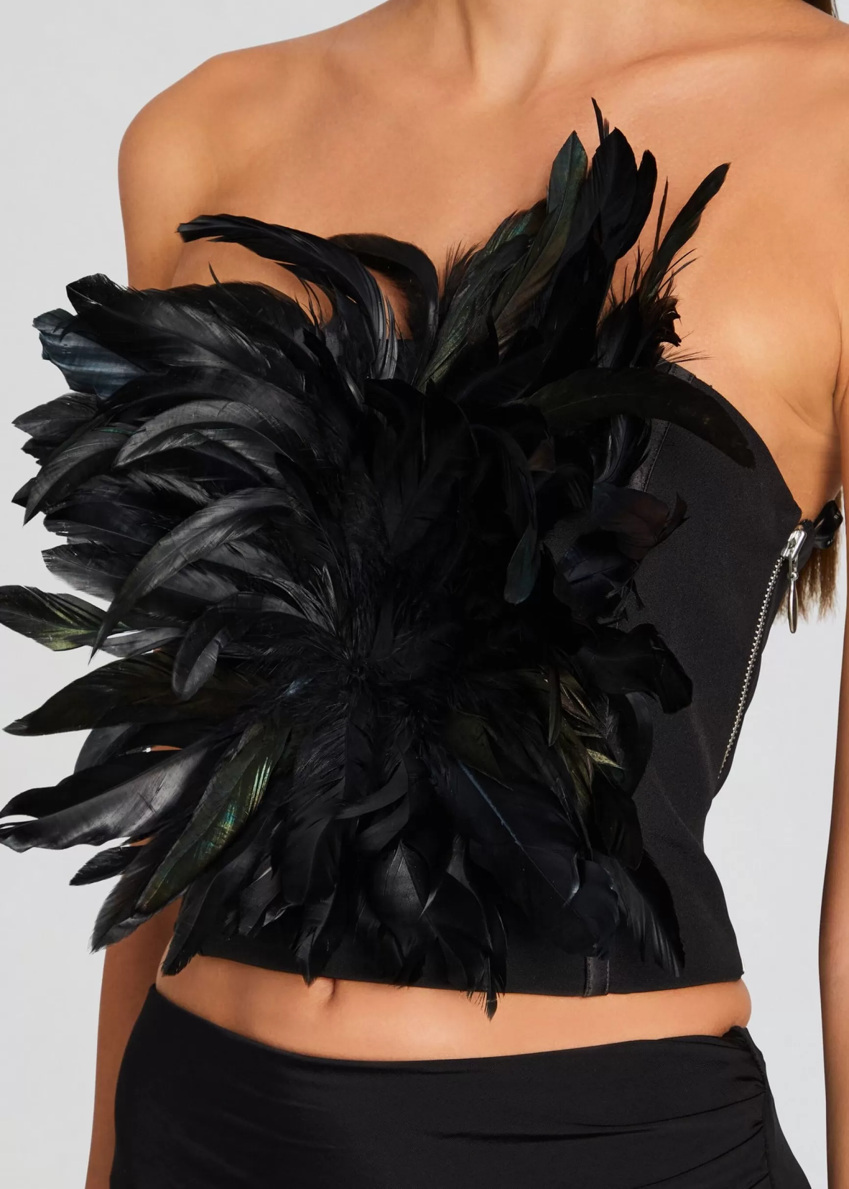 RETROFÊTE*Retrofete Nicki Feather Top Black