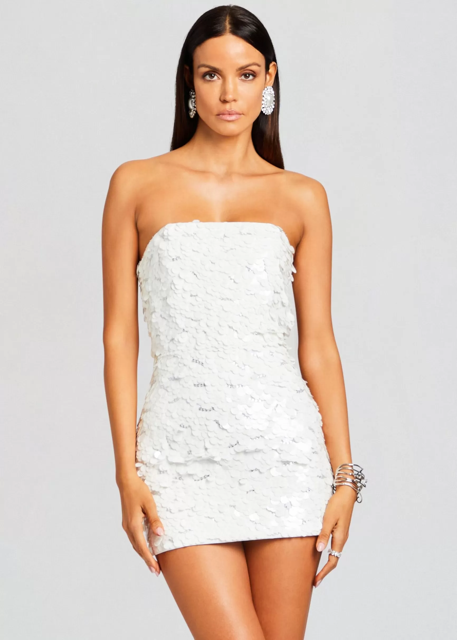 Sequin Styles*Retrofete Nolia Sequin Embellished Dress White