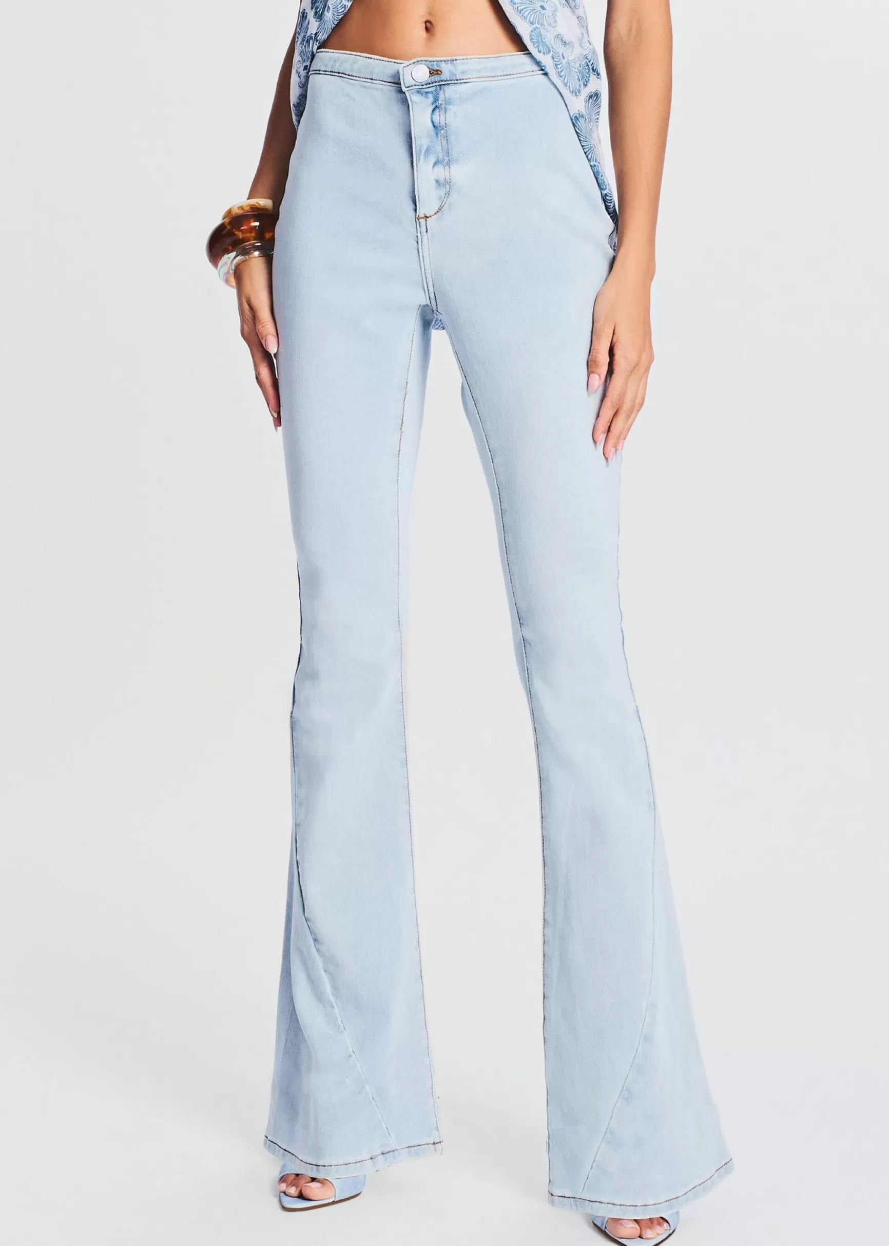 Bottoms*Retrofete Nora Mid Rise Flare Jean Skylight