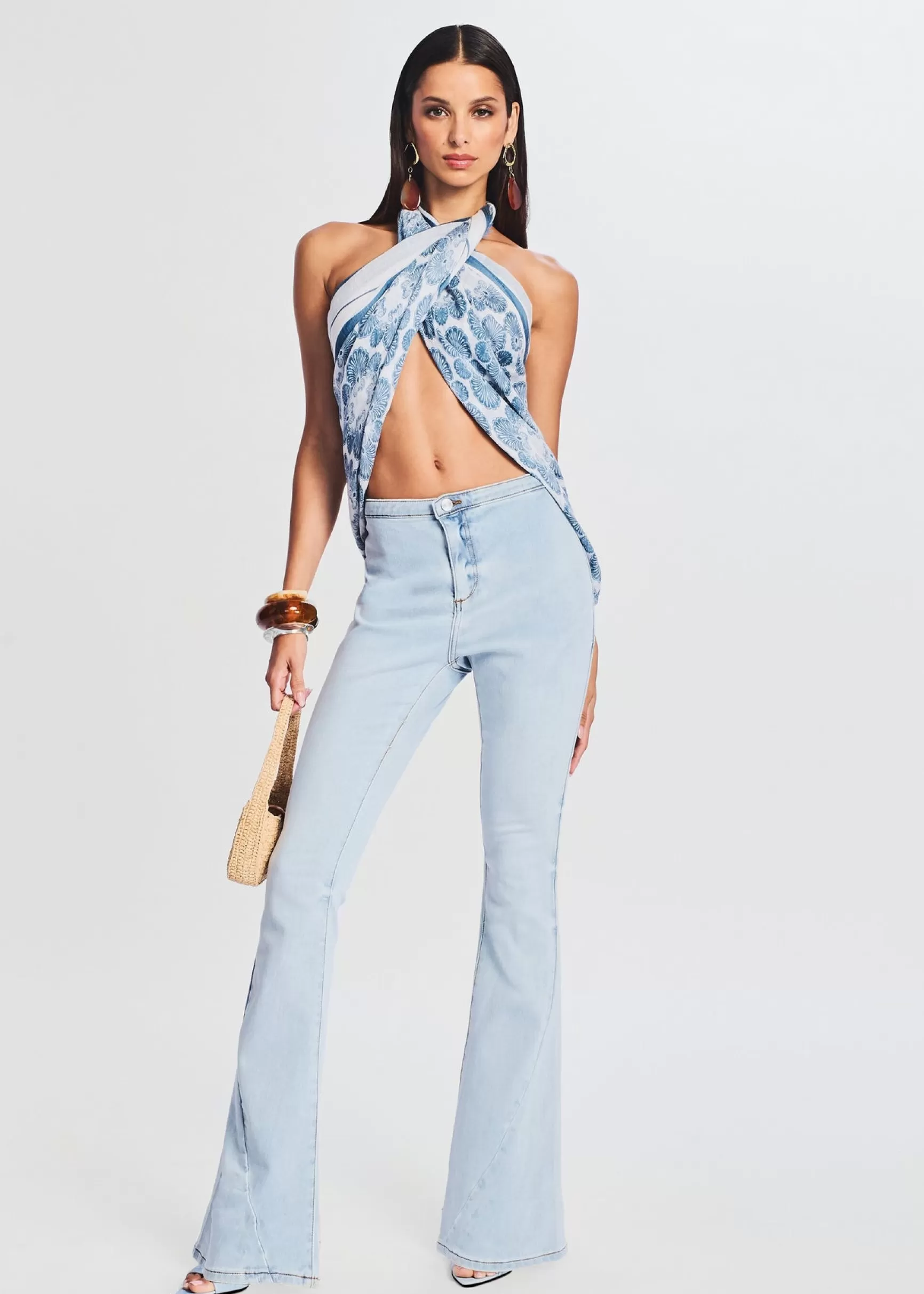 Bottoms*Retrofete Nora Mid Rise Flare Jean Skylight