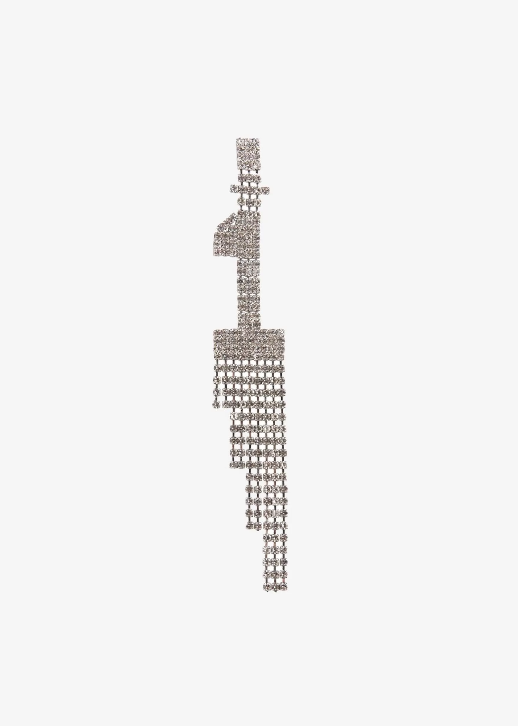 Accessories*Retrofete Number Rhinestone Earring Silver