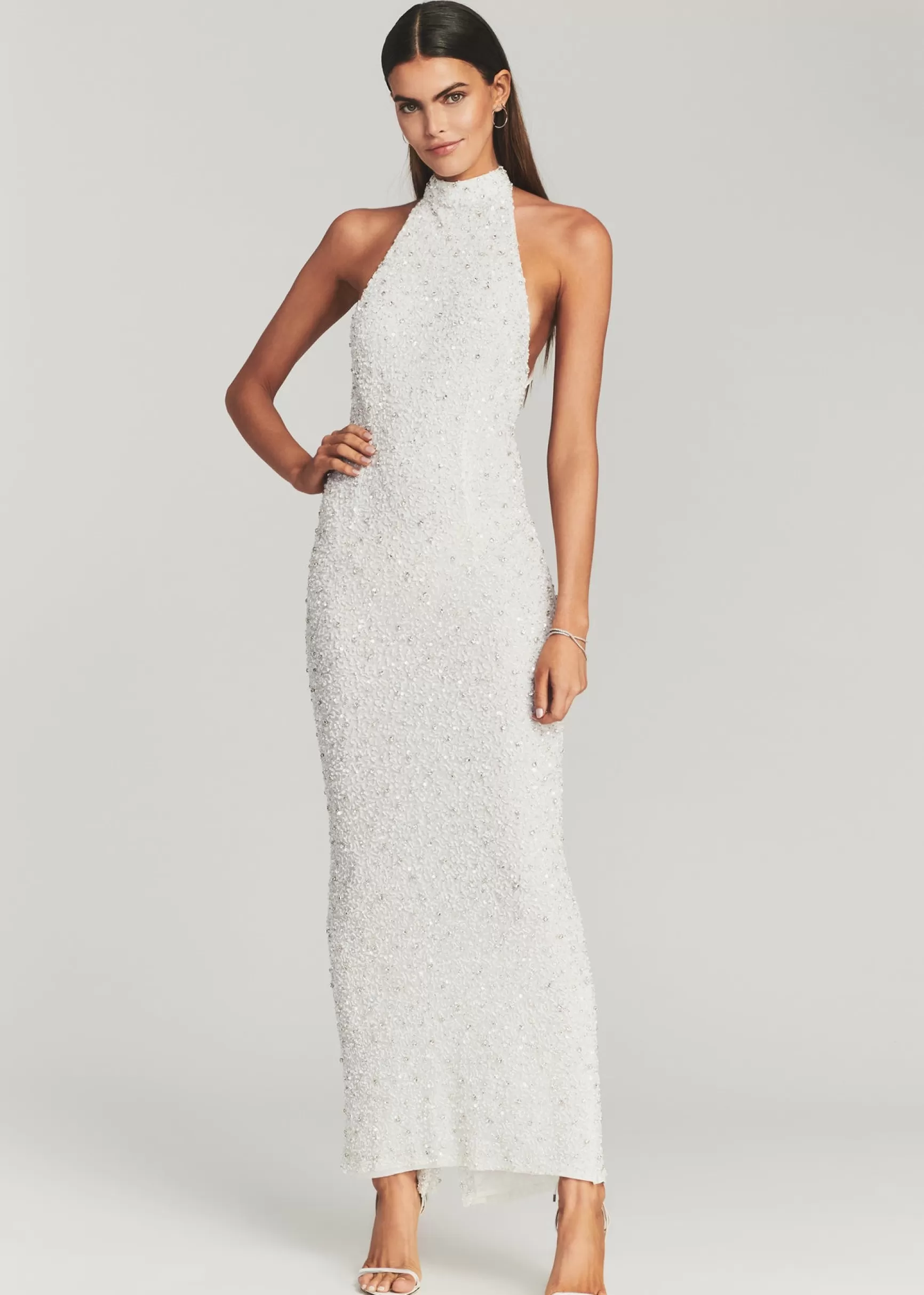 The Destination Bride*Retrofete Olivia Sequin Dress White