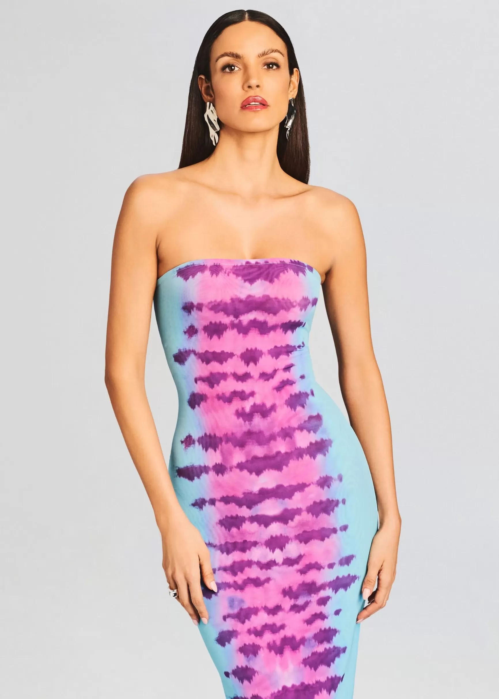 Maxi*Retrofete Opal Long Dress Turquoise and Pink