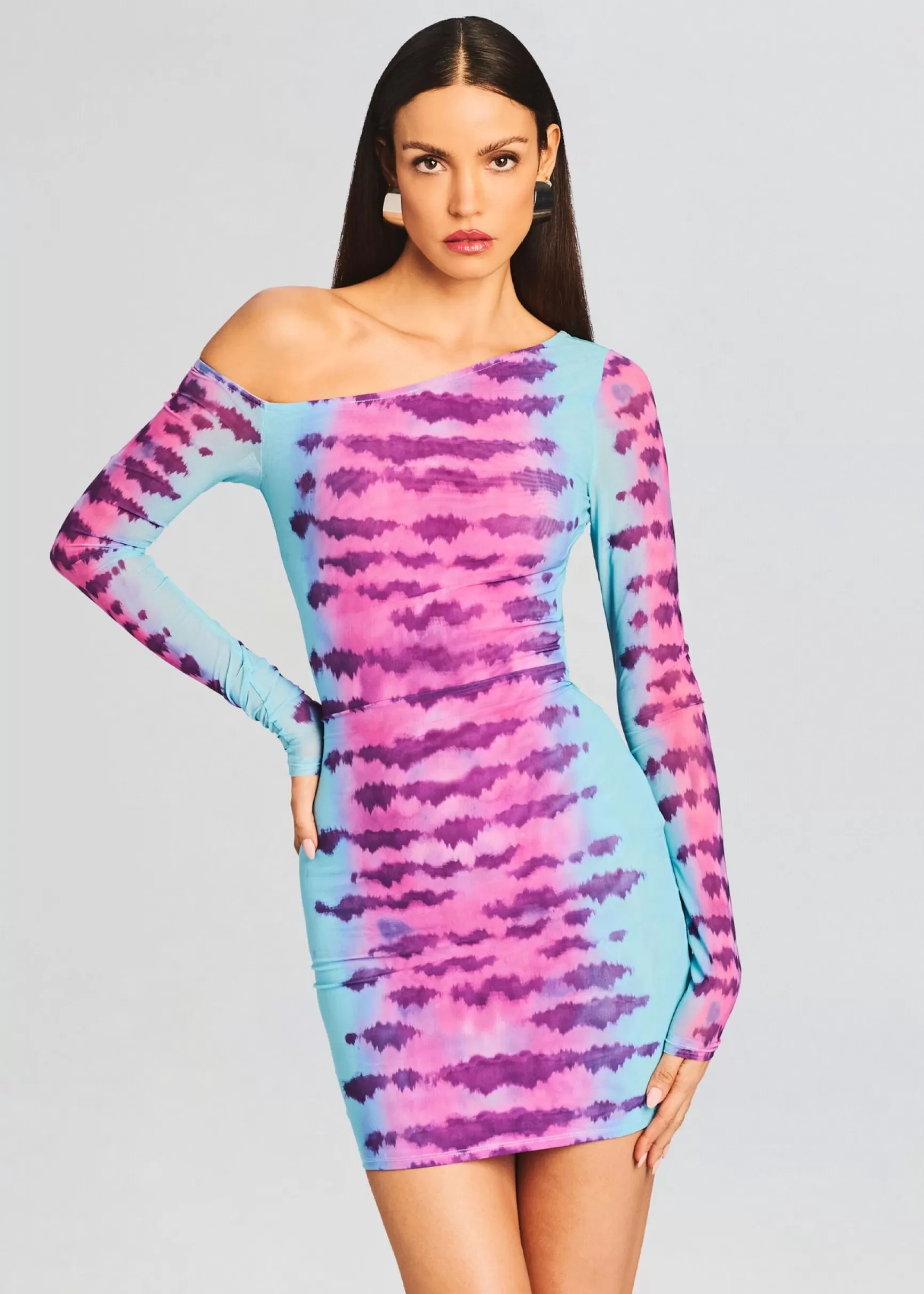 Trending*Retrofete Opal Short Dress Turquoise and Pink