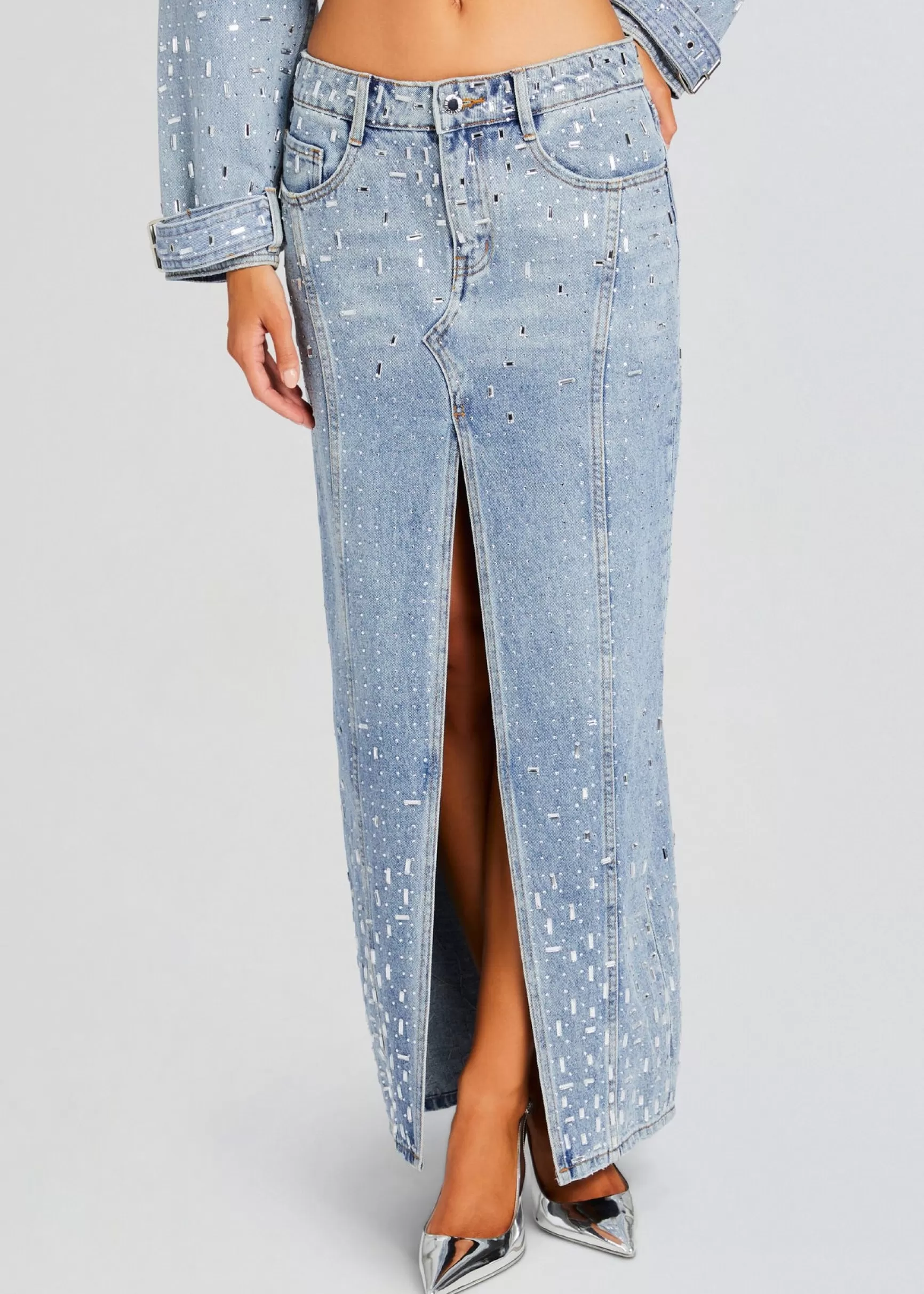 Bottoms*Retrofete Palermo Embellished Denim Skirt Tresca