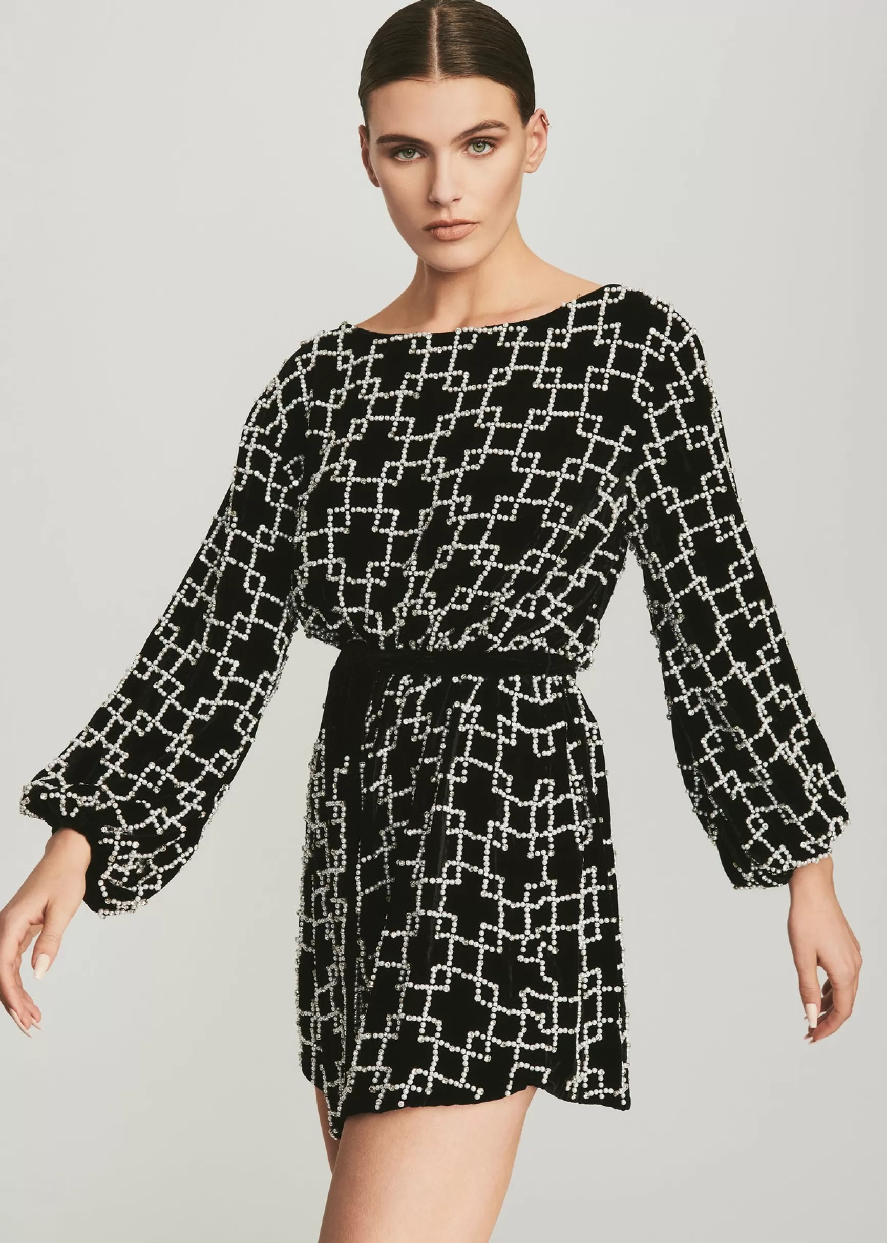 RETROFÊTE*Retrofete Grace Dress Pearl Grid