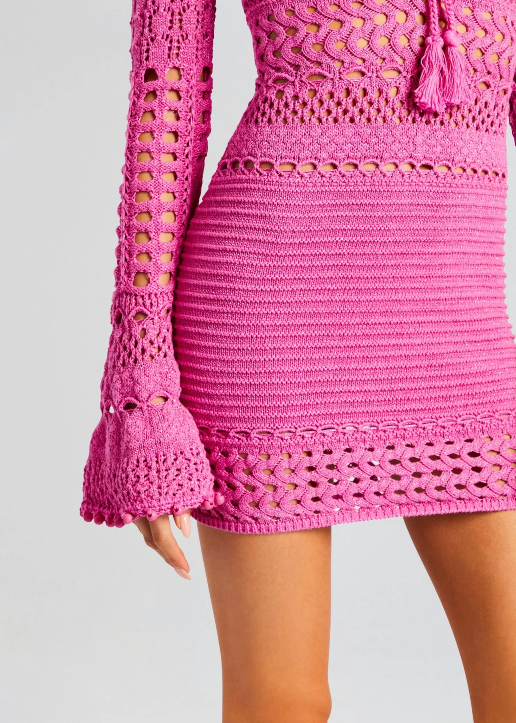 Spring Knits*Retrofete Peony Knit Crochet Dress Paradise Pink