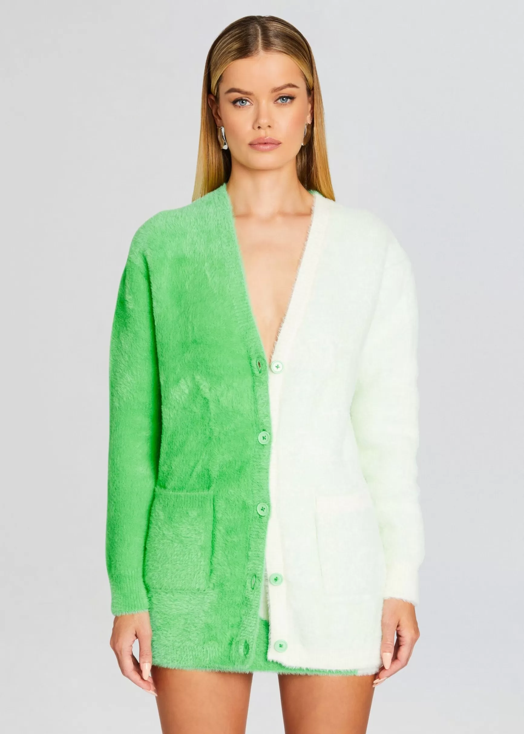 Tops*Retrofete Pepper Fuzzy Cardigan Pistachio/Cream