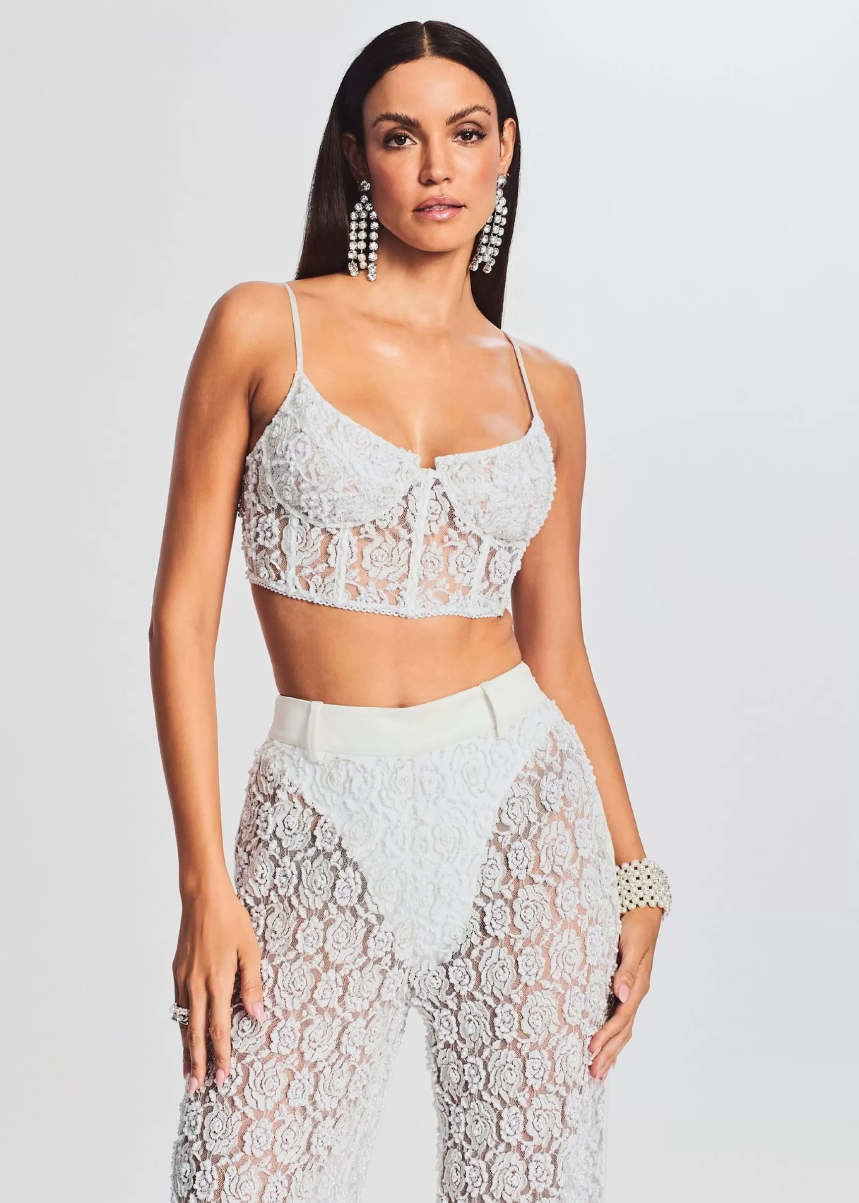 Bachelorette Party*Retrofete Pessa Lace Top White