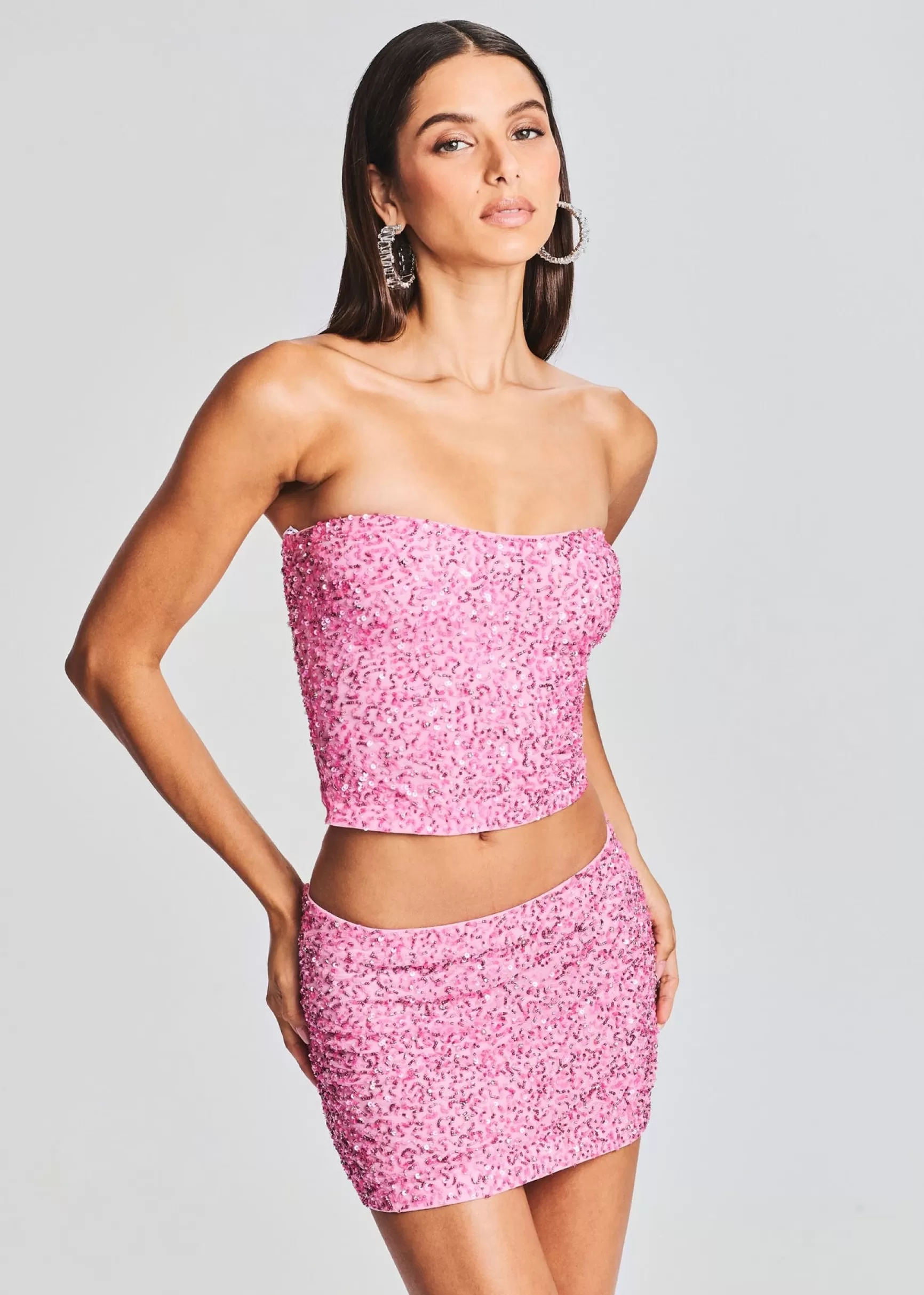 Exclusively Ours*Retrofete Petra Sequin Top Bubblegum Pink