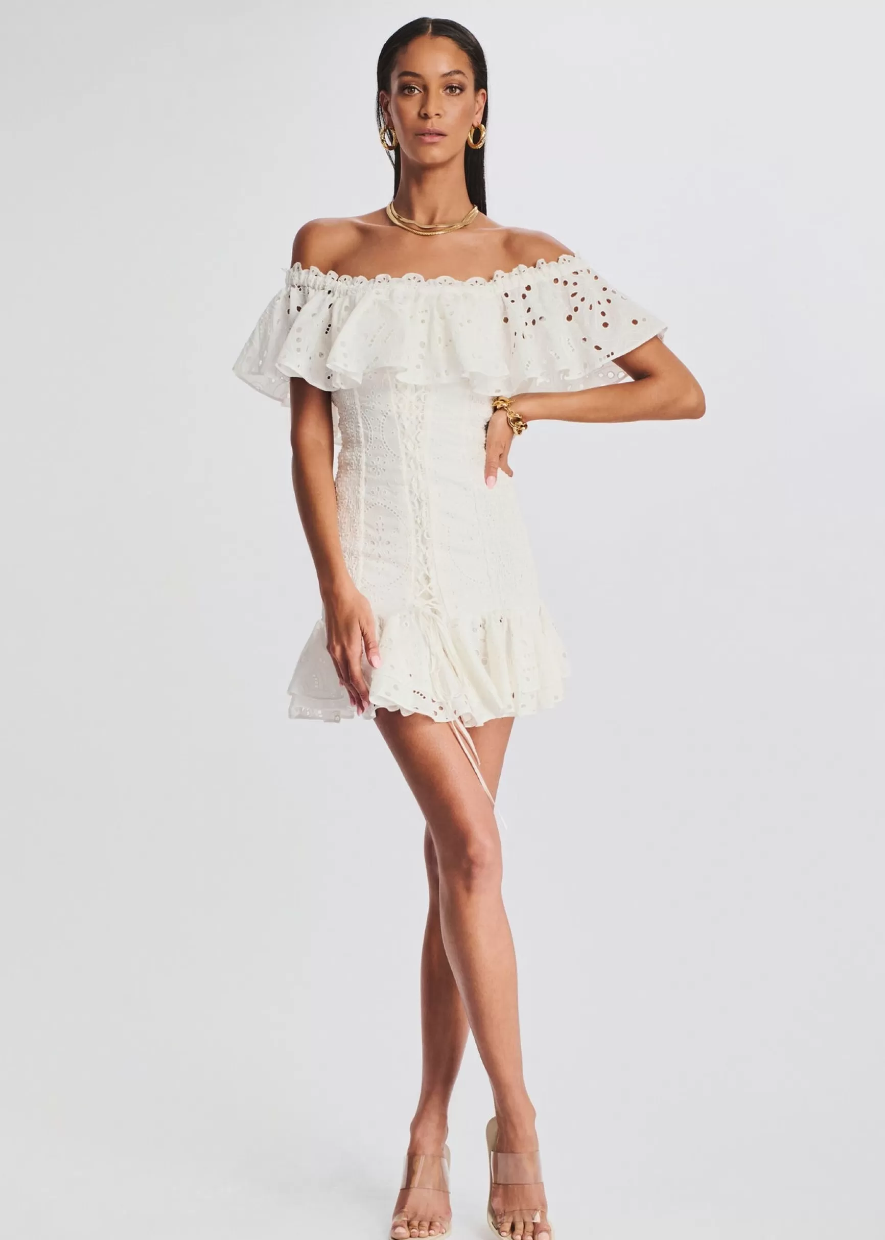 Bachelorette Party*Retrofete Pia Short Dress White Fruition