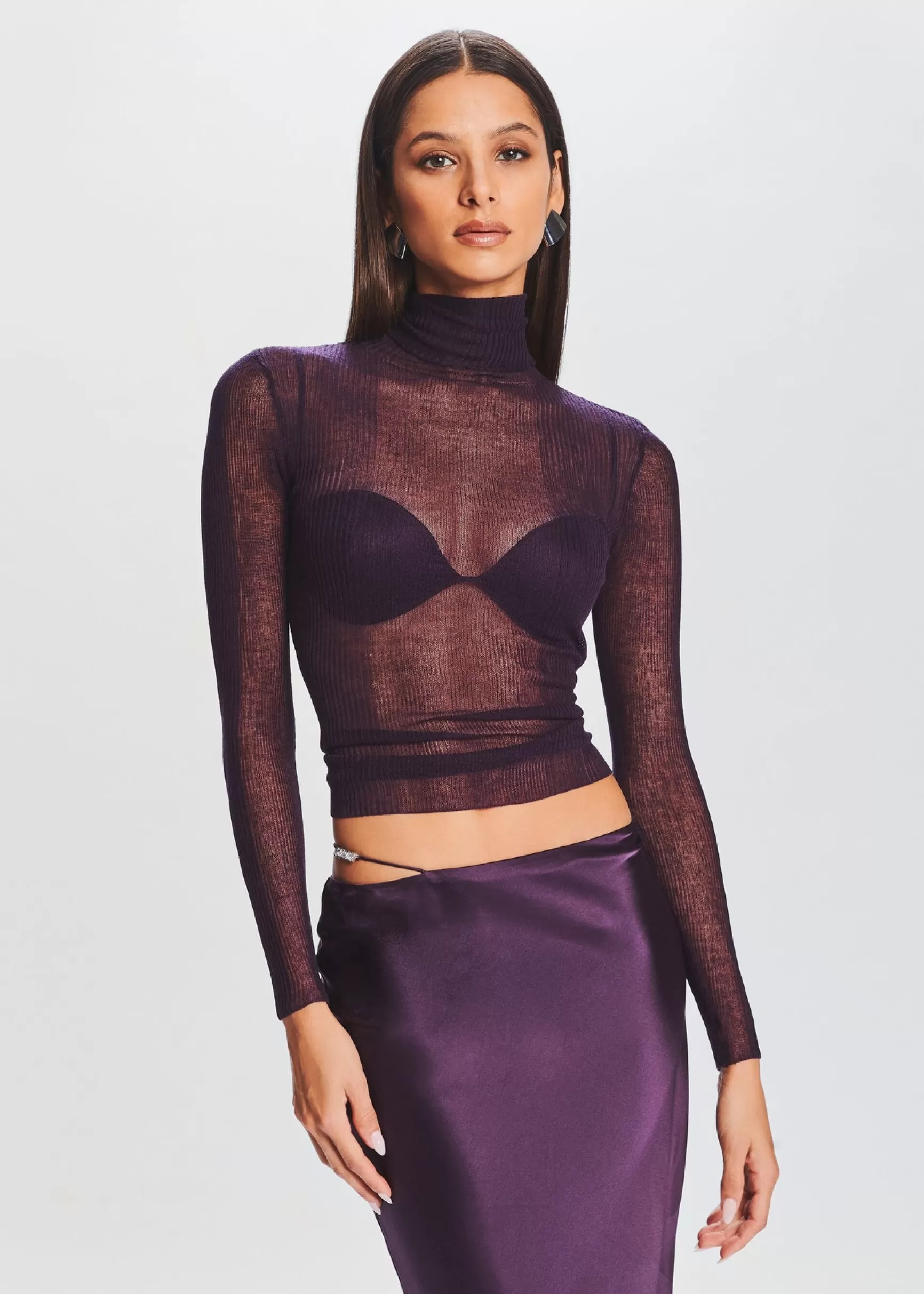 Sheer Bliss*Retrofete Piper Sweater Eggplant