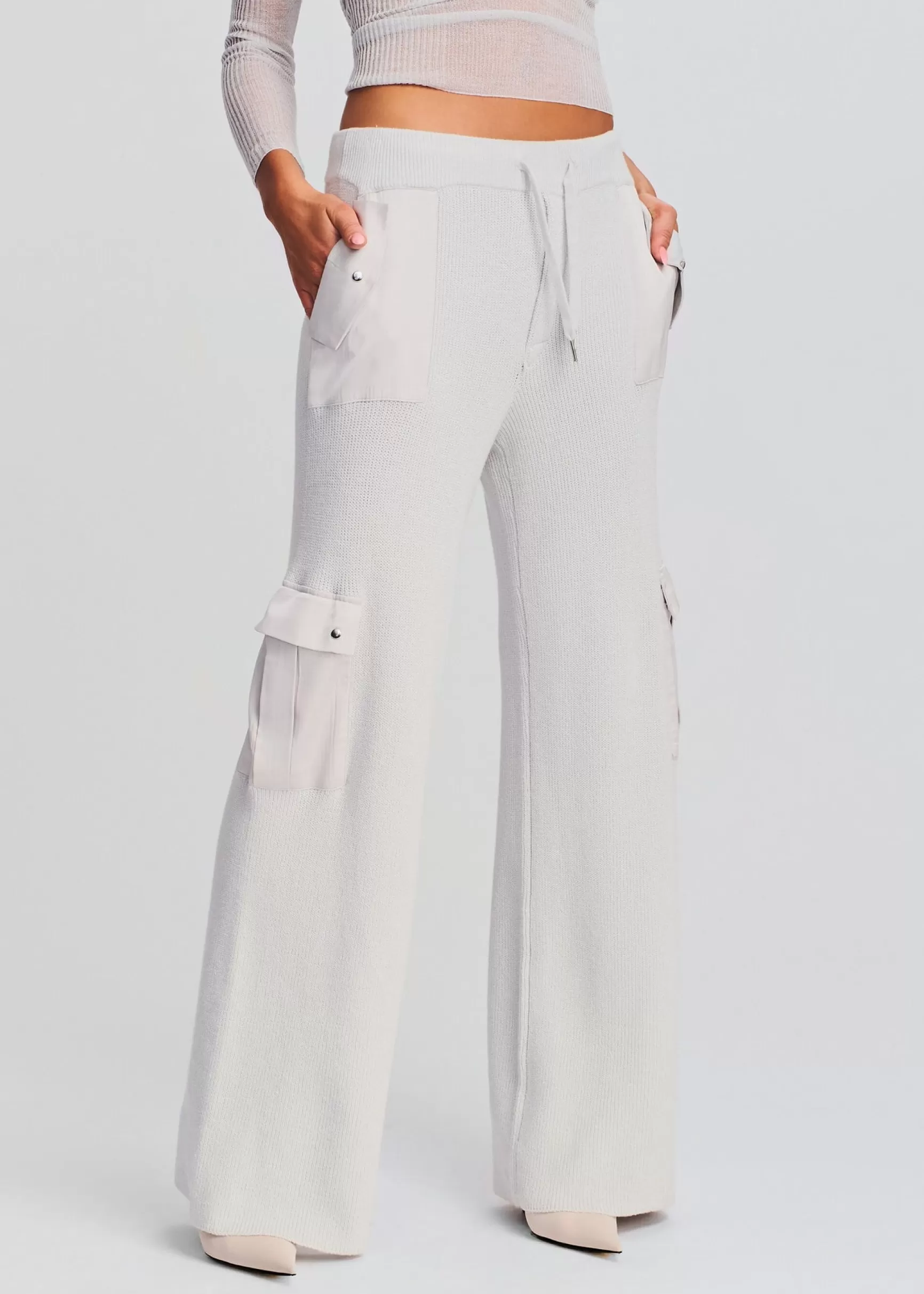 Bottoms*Retrofete Poe Knit Cargo Pant Silver