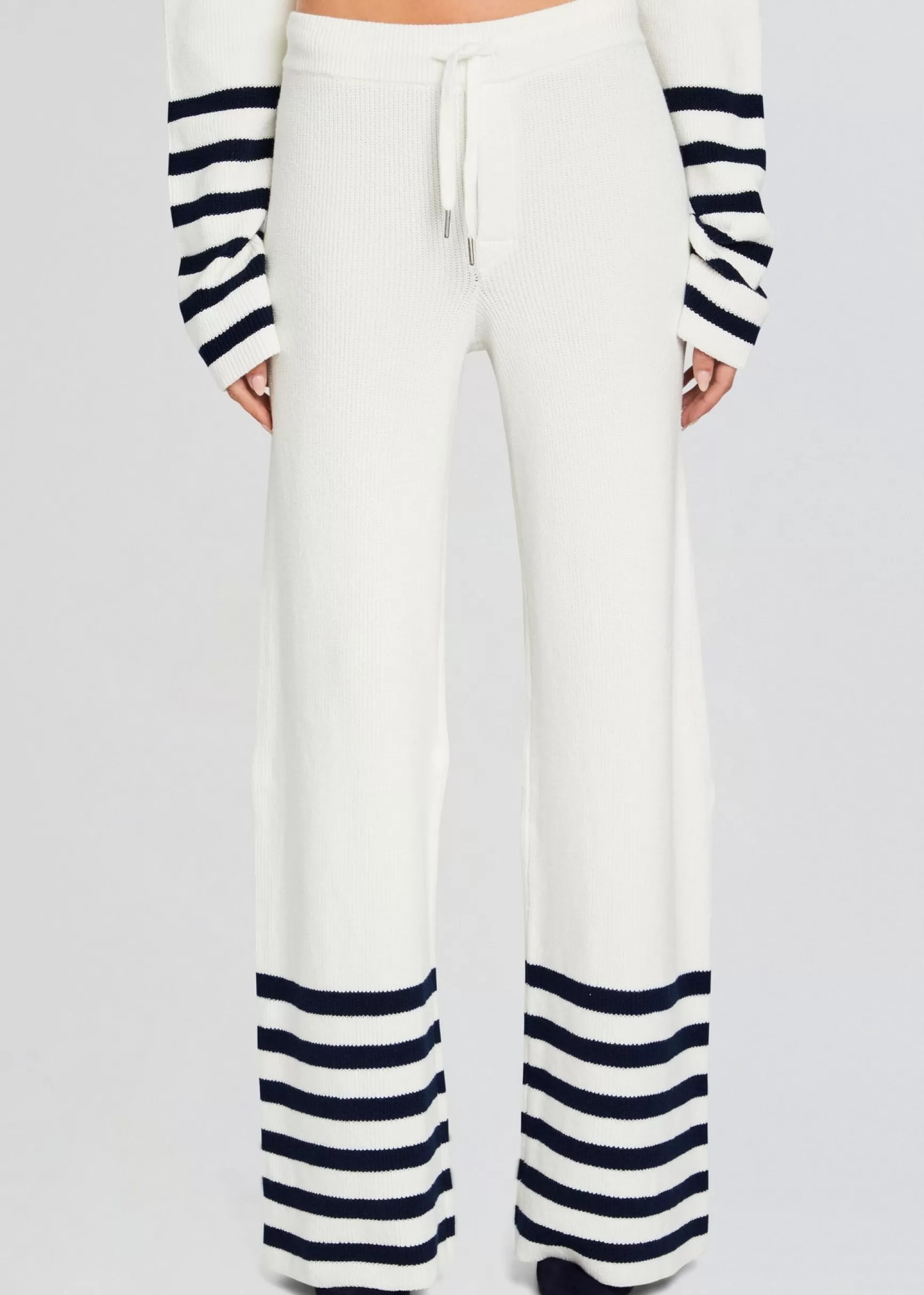Trending*Retrofete Poe Knit Pant White/ Navy