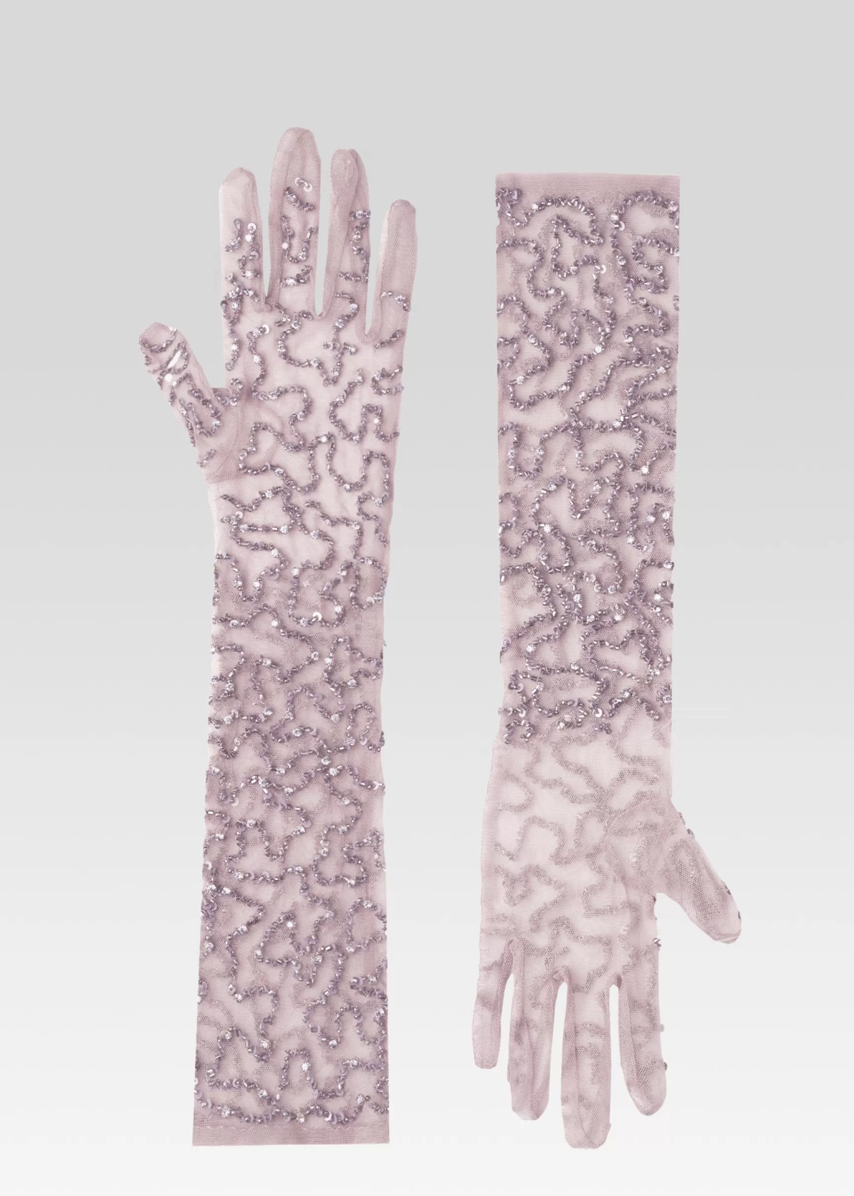 Accessories*Retrofete Poppy Sequin Gloves Mink Grey