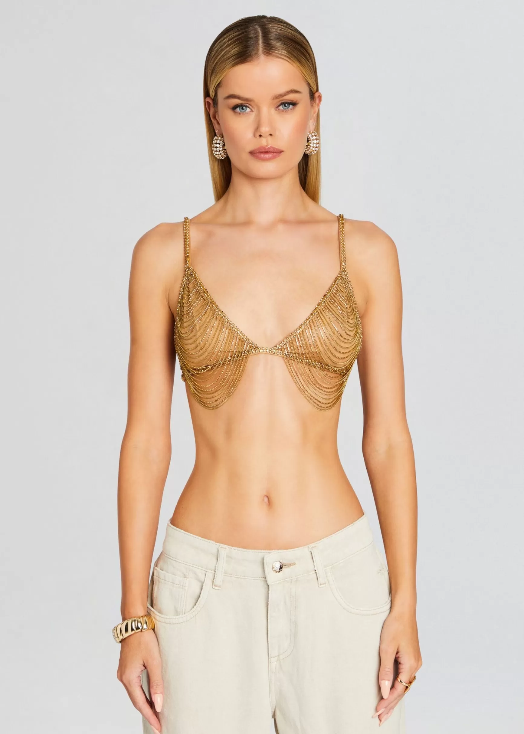 Trending*Retrofete Pyla Chain Bra Tannin/Gold
