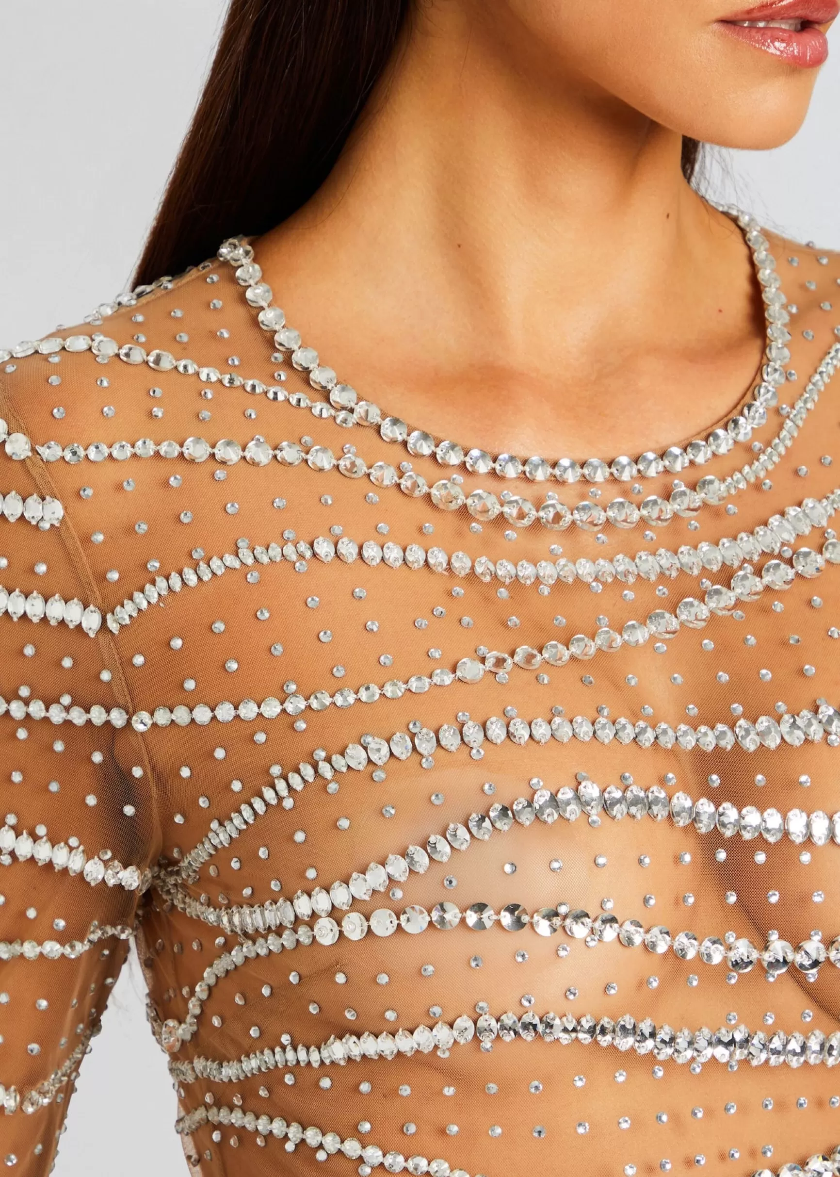 Trending*Retrofete Raes Embellished Dress Tannin/Silver