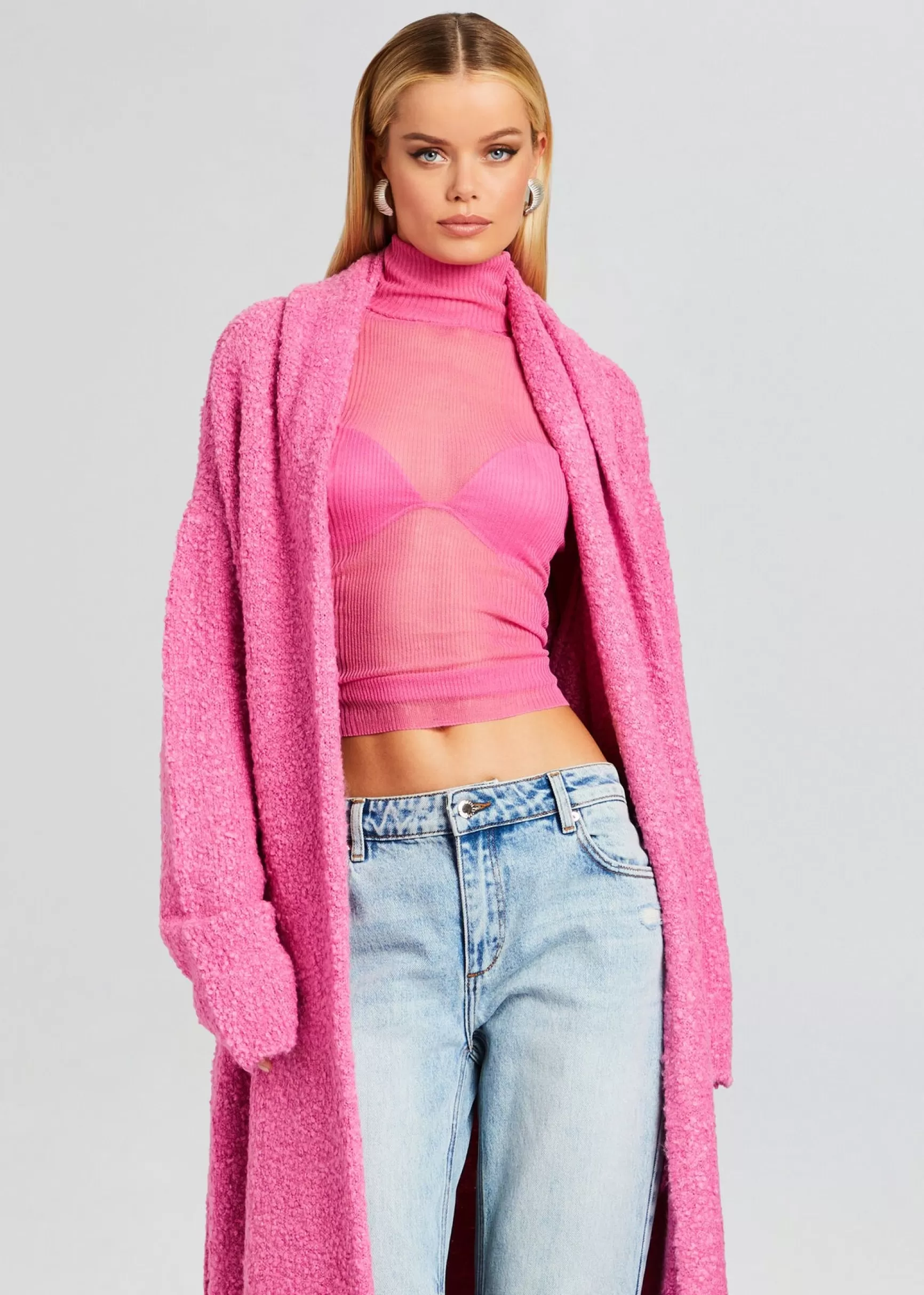 Day to Night*Retrofete Reed Boucle Cardigan Malibu Pink