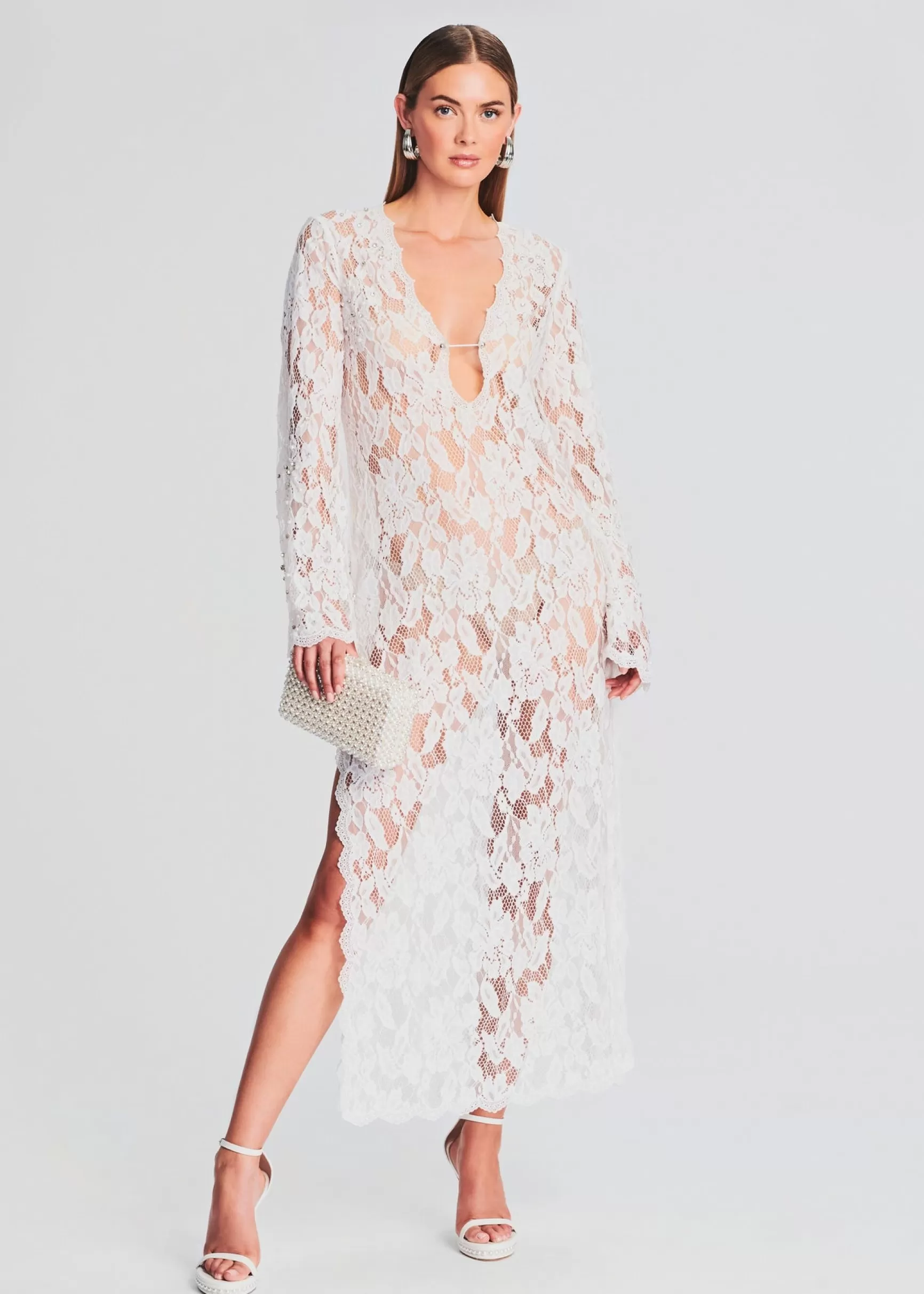 Bachelorette Party*Retrofete Reet Lace Kaftan White