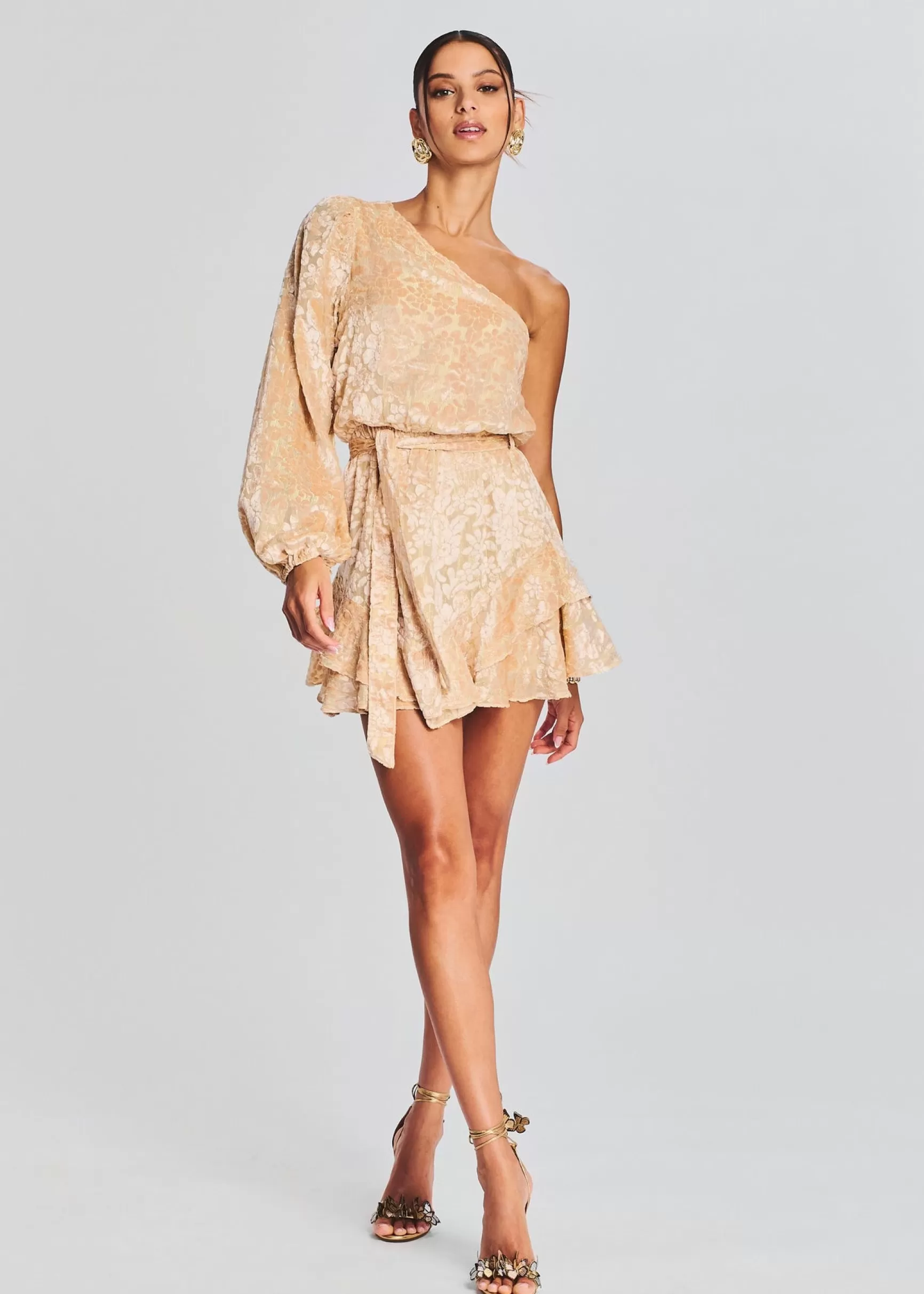 Honeymoon Looks*Retrofete Reha Short Dress Nude