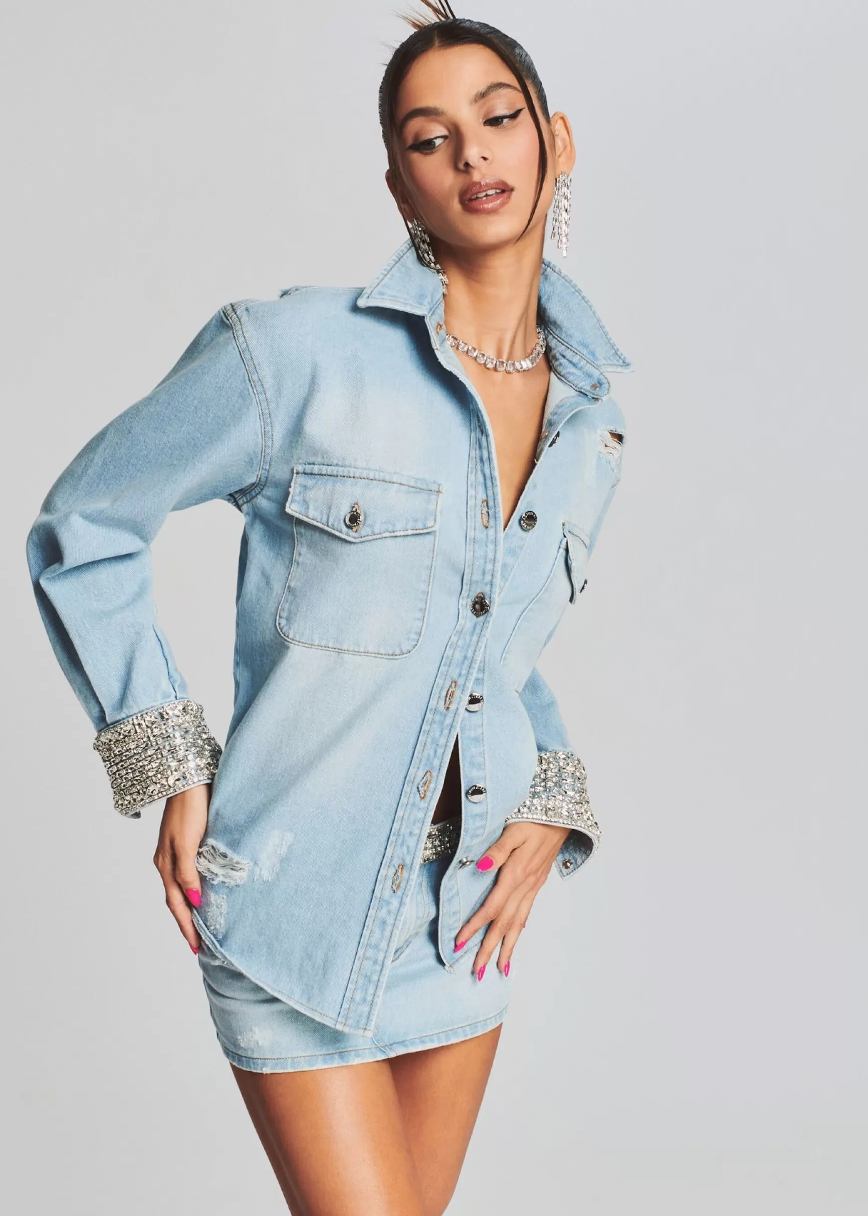 Day to Night*Retrofete Remy Denim Shirt Light Wash Denim
