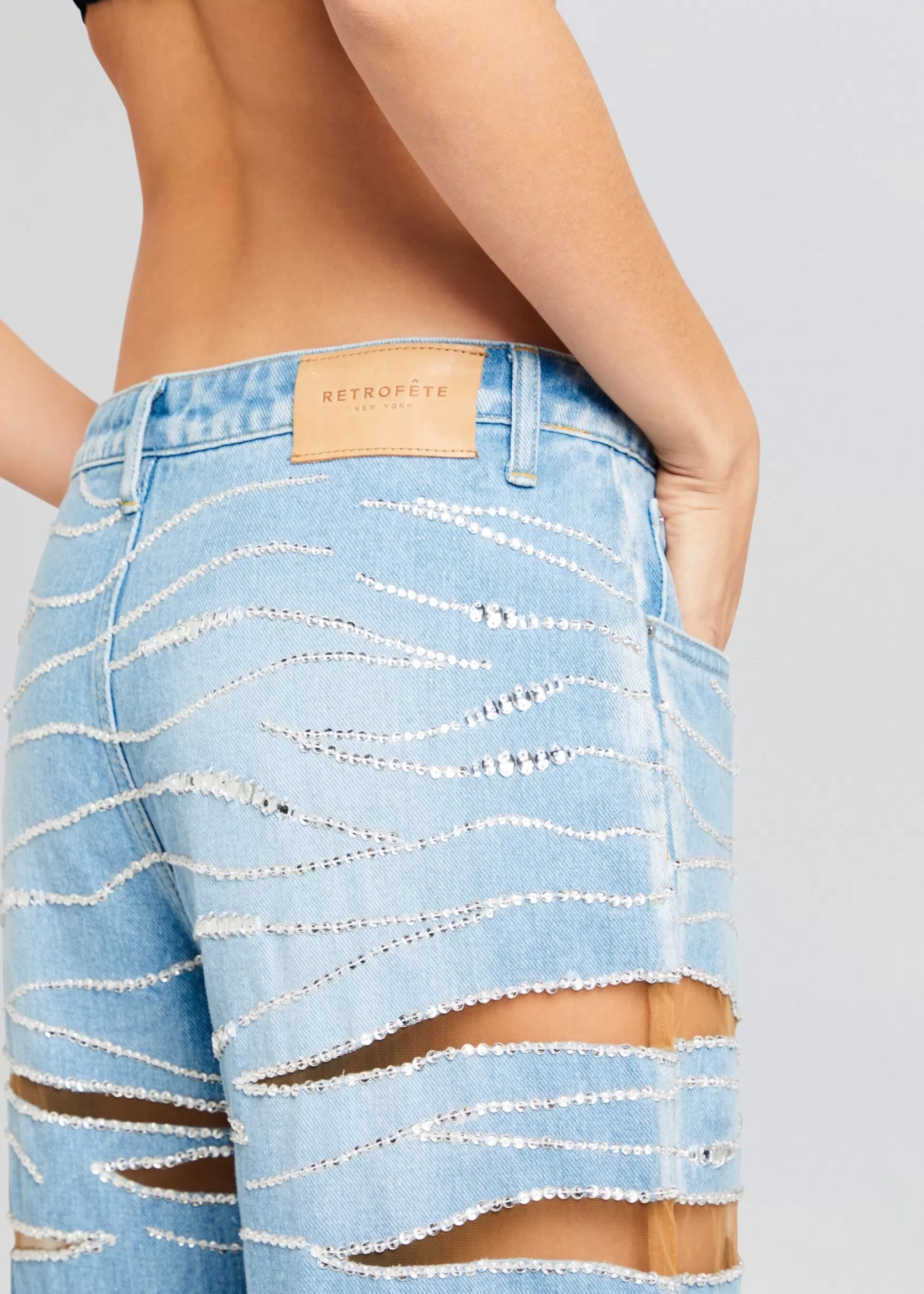 Day to Night*Retrofete Renzo Embellished Denim Jean Bondi