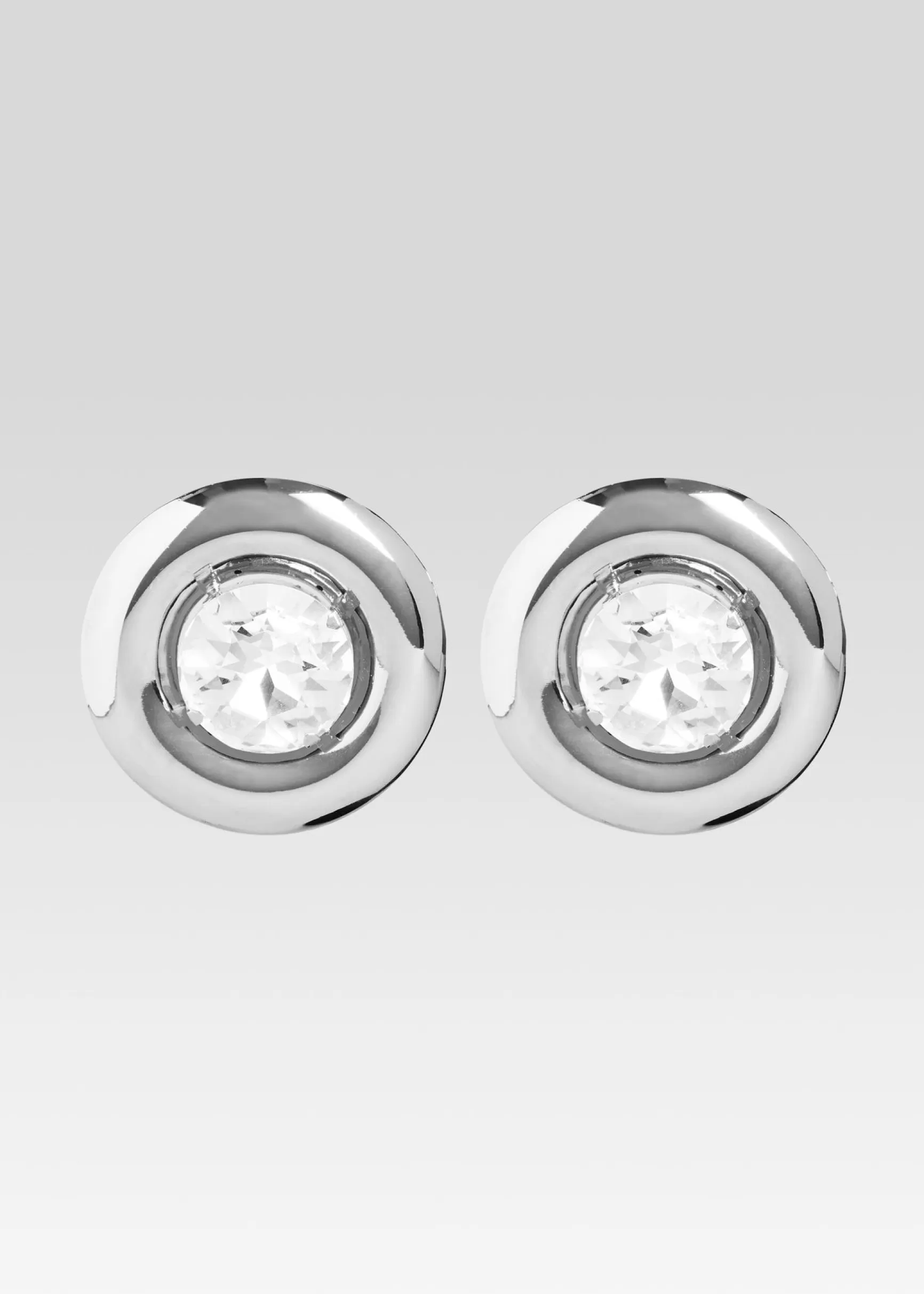 Accessories*Retrofete Round Earrings with Crystals Silver