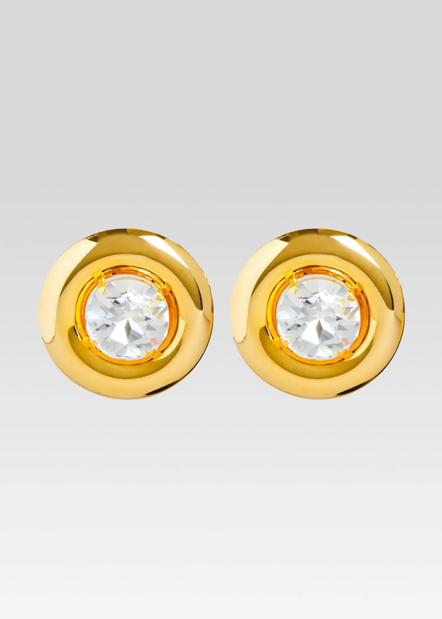 Coming Soon*Retrofete Round Earrings with Crystals Gold