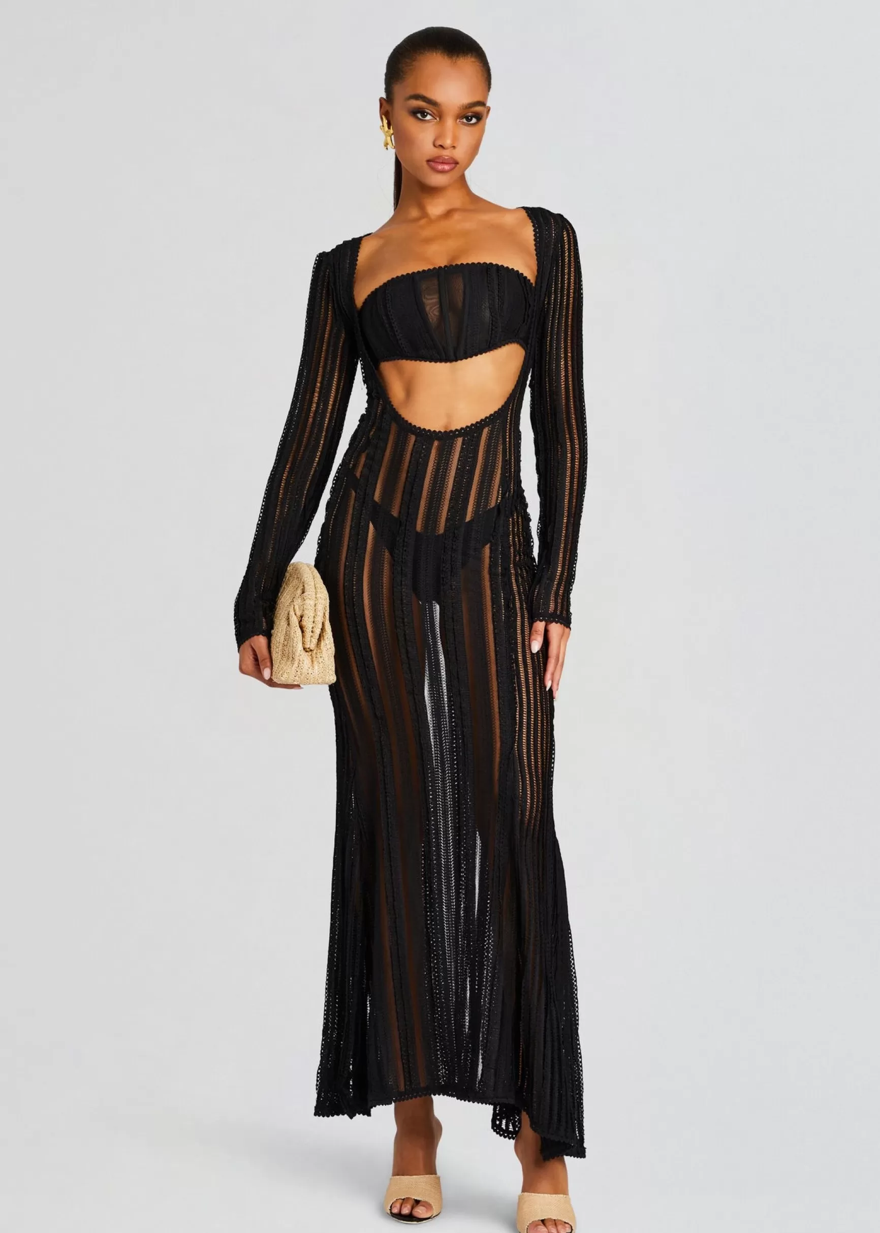Sheer Bliss*Retrofete Saley Long Dress Black Sham