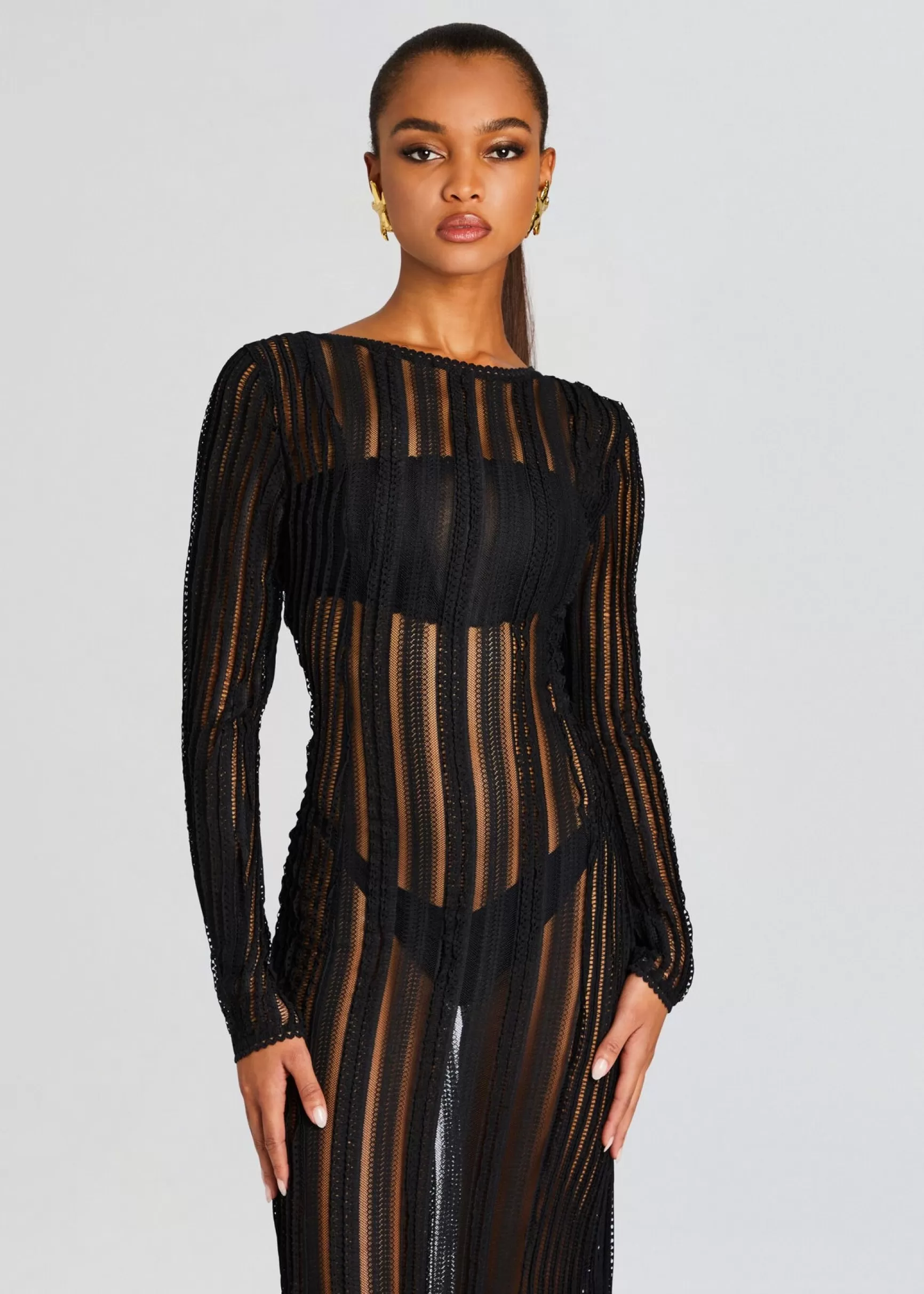 Sheer Bliss*Retrofete Saley Long Dress Black Sham