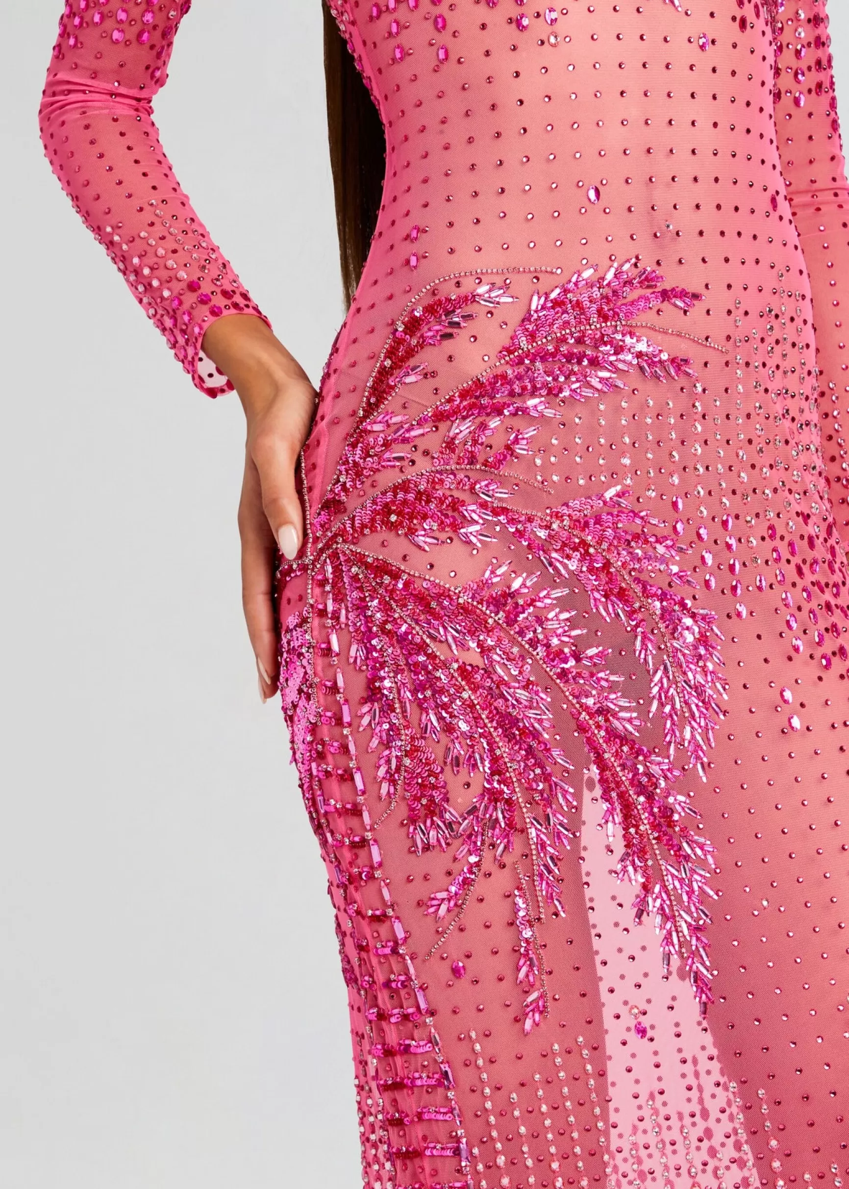 Sheer Bliss*Retrofete Sammy Embellished Dress Ultra Pink