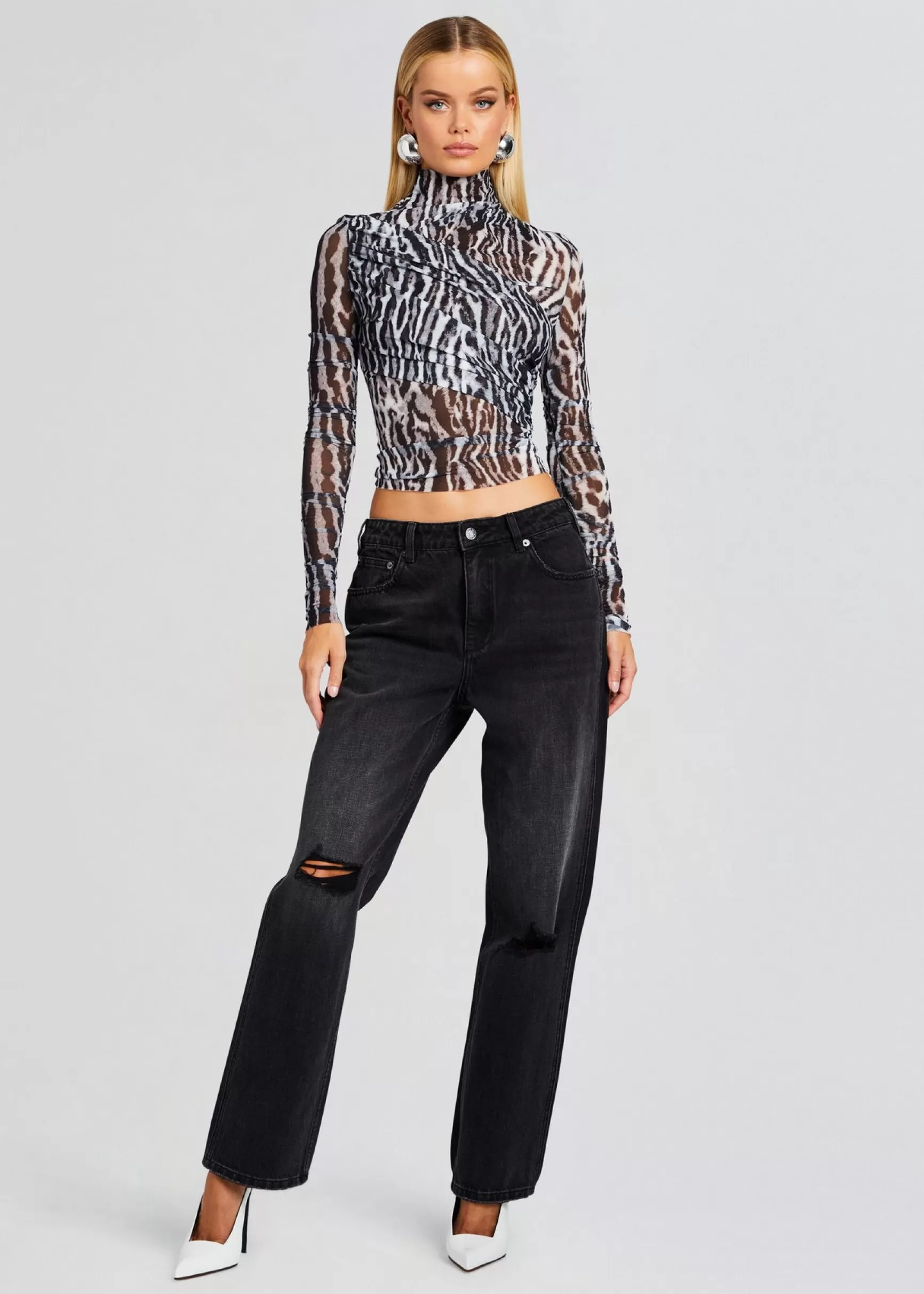 Tops*Retrofete Sana Top Grey Ocelot