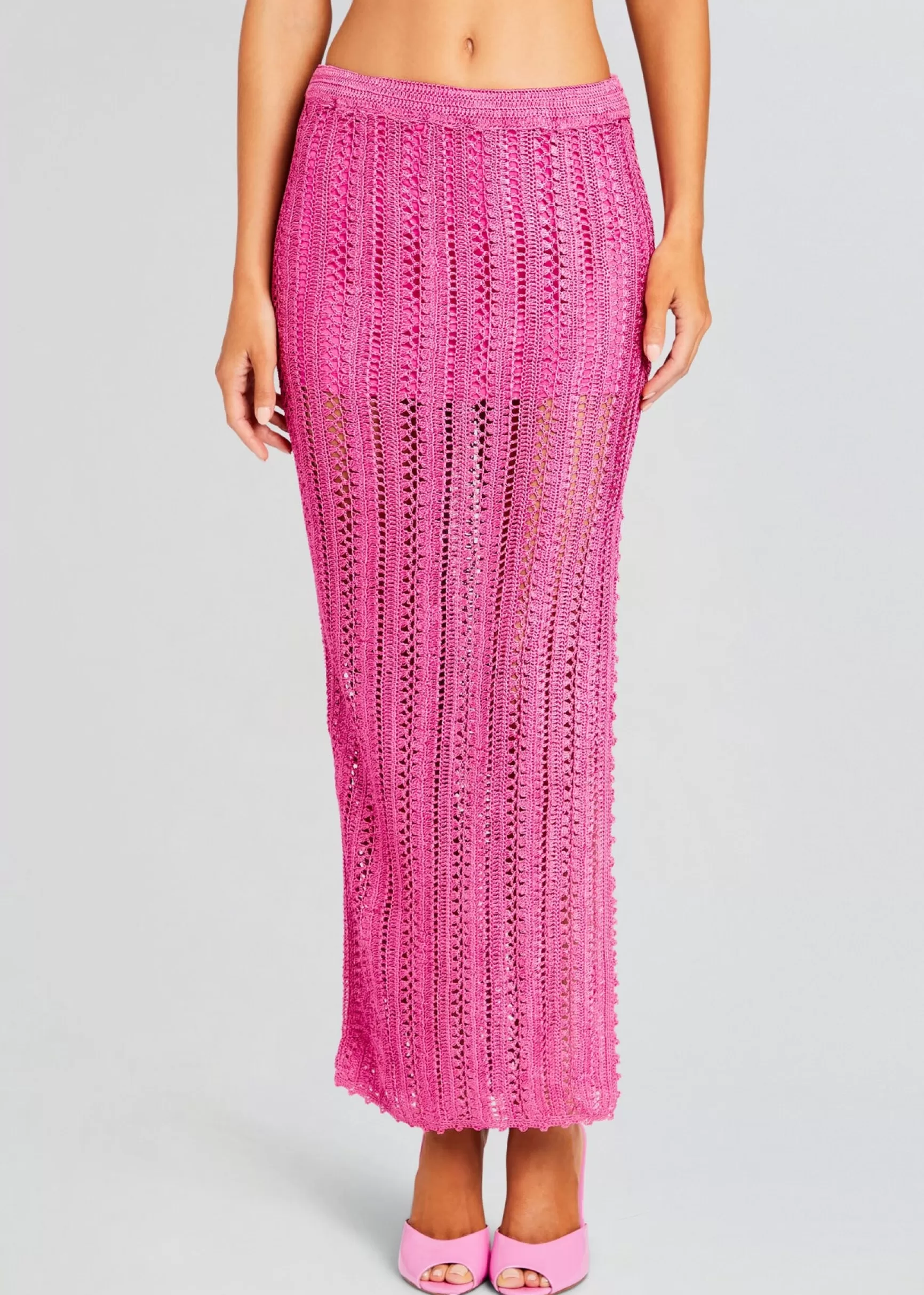Sheer Bliss*Retrofete Sandy Crochet Skirt Malibu Pink