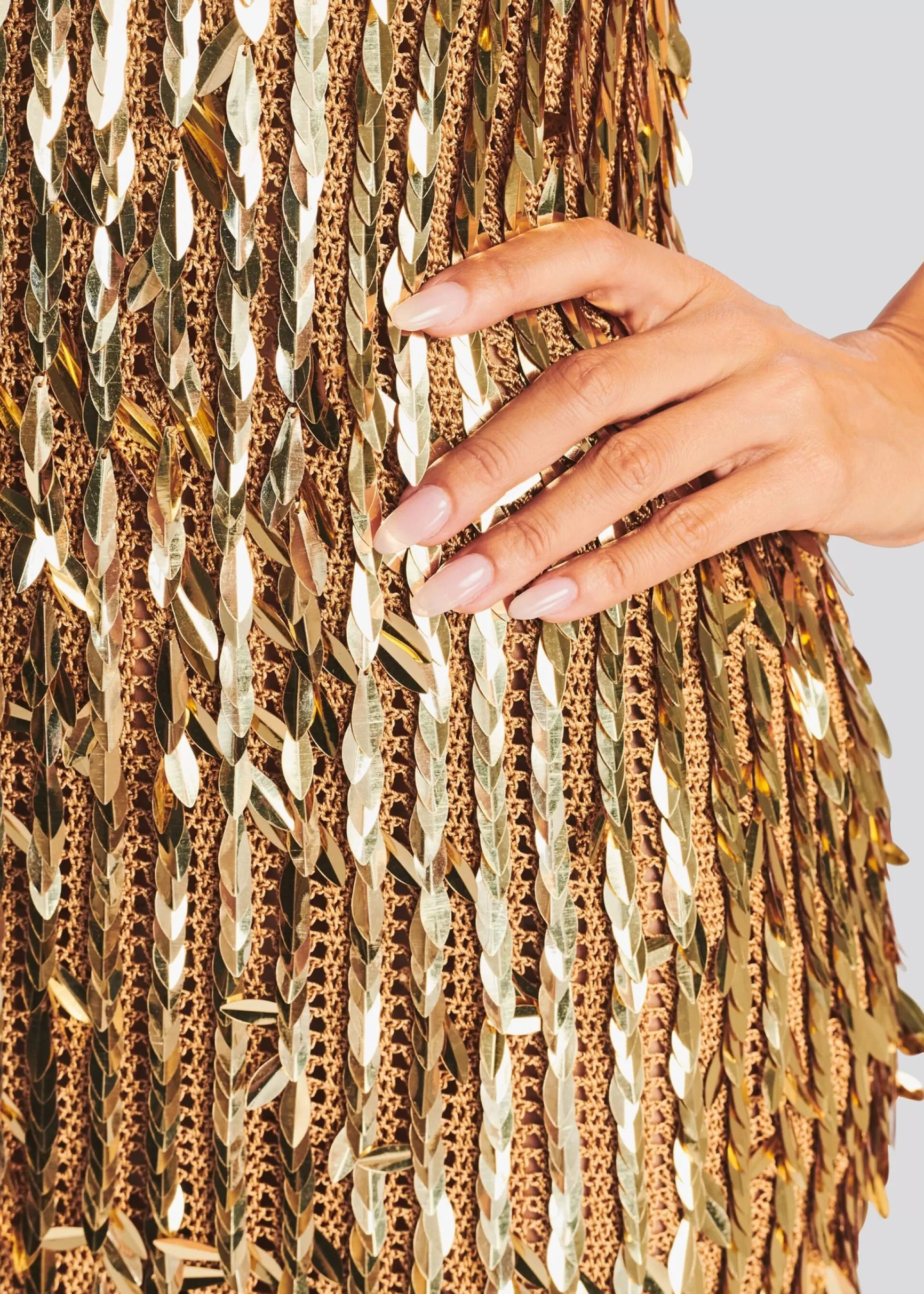 Coming Soon*Retrofete Saros Feather Sequin Dress Gold