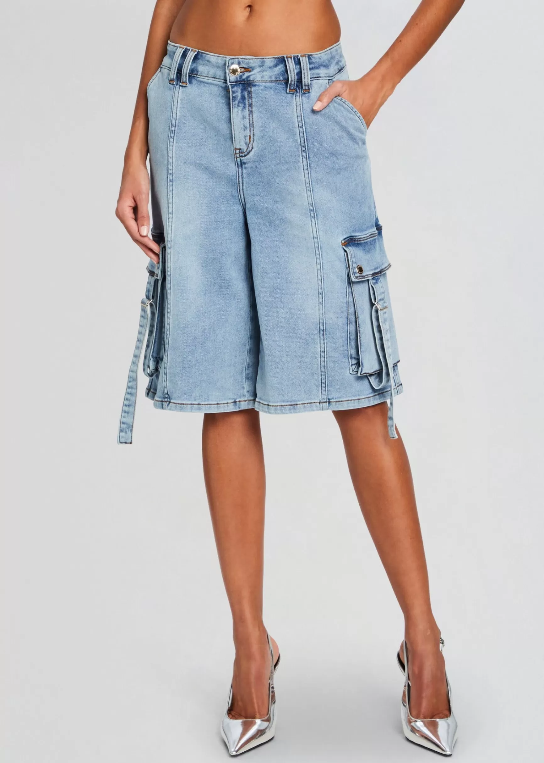 Bottoms*Retrofete Sarta Cargo Short Vintage Celeste